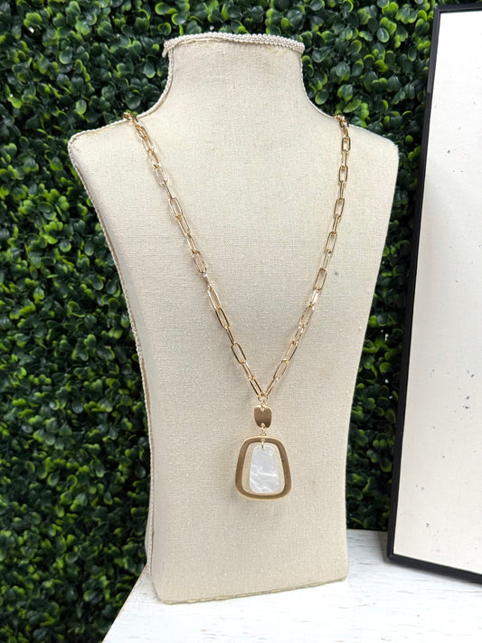 The Audra Necklace - Gold/White