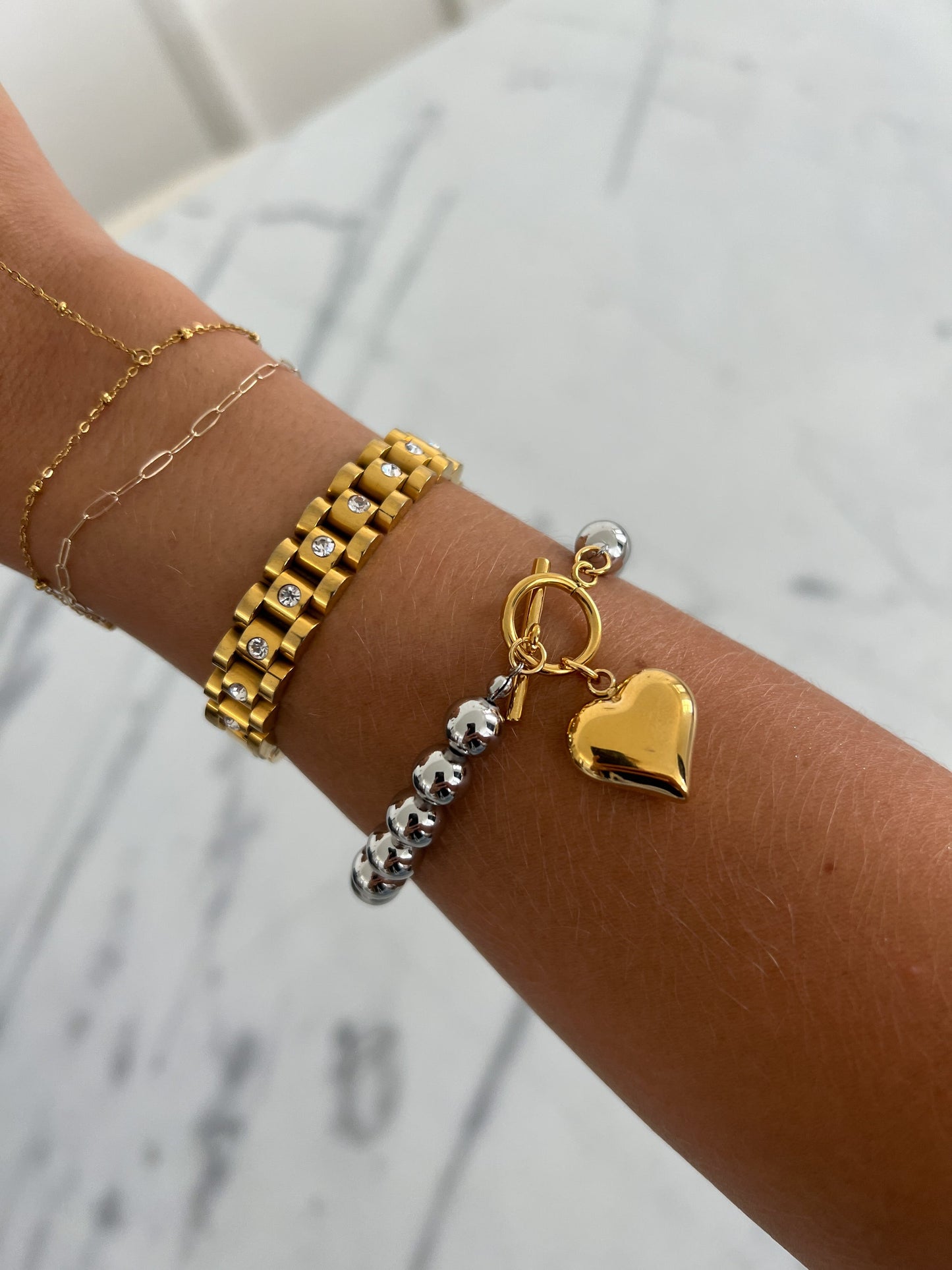 CHANSUTTPEARLS - The Glam Heart Bracelet