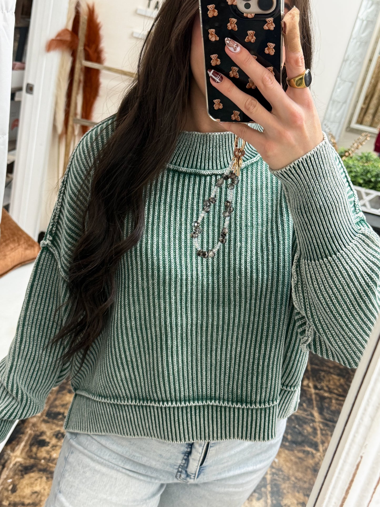 The Jolene Sweater - Dark Green