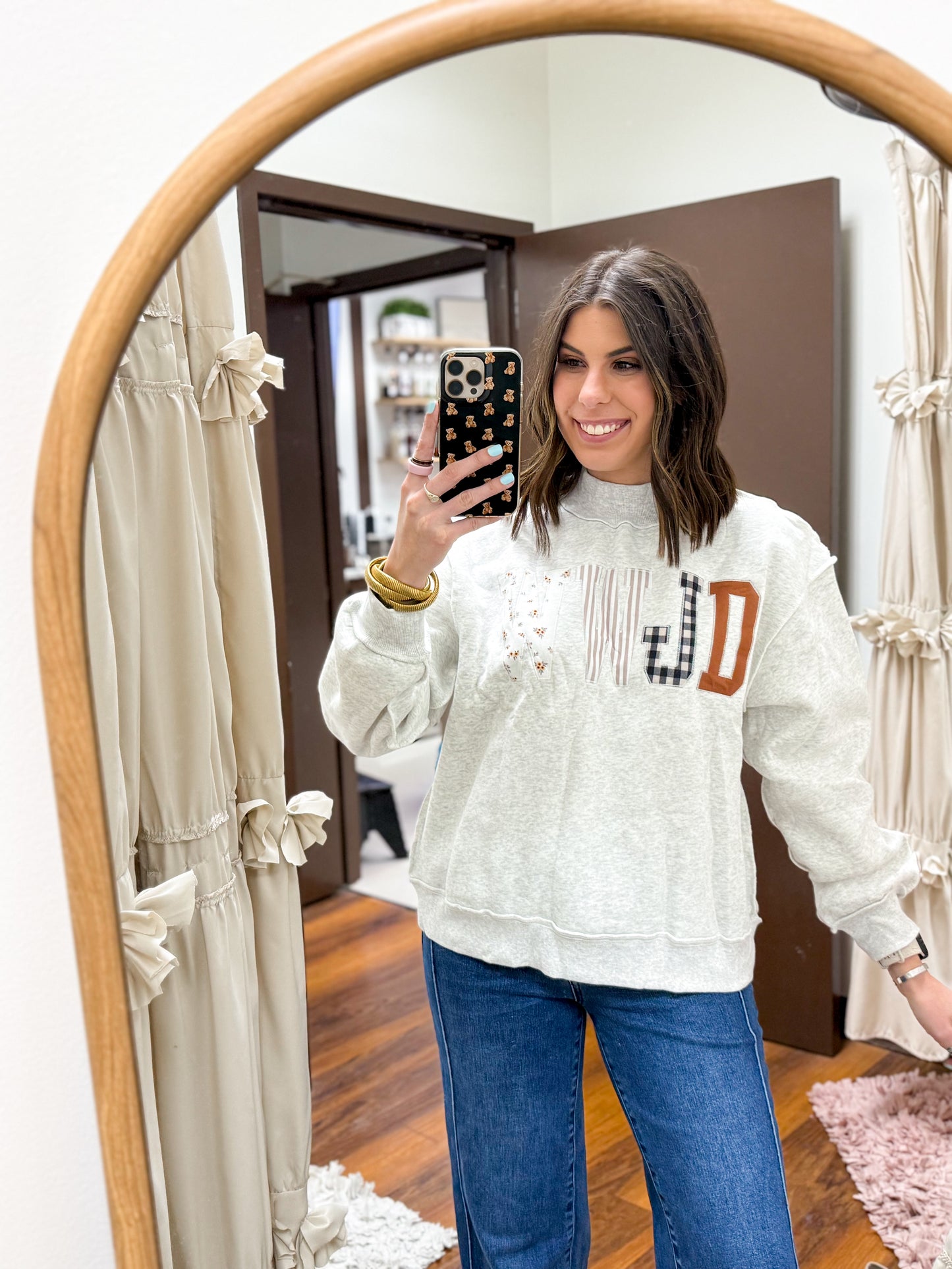The WWJD Patchwork Mock Neck Sweatshirt