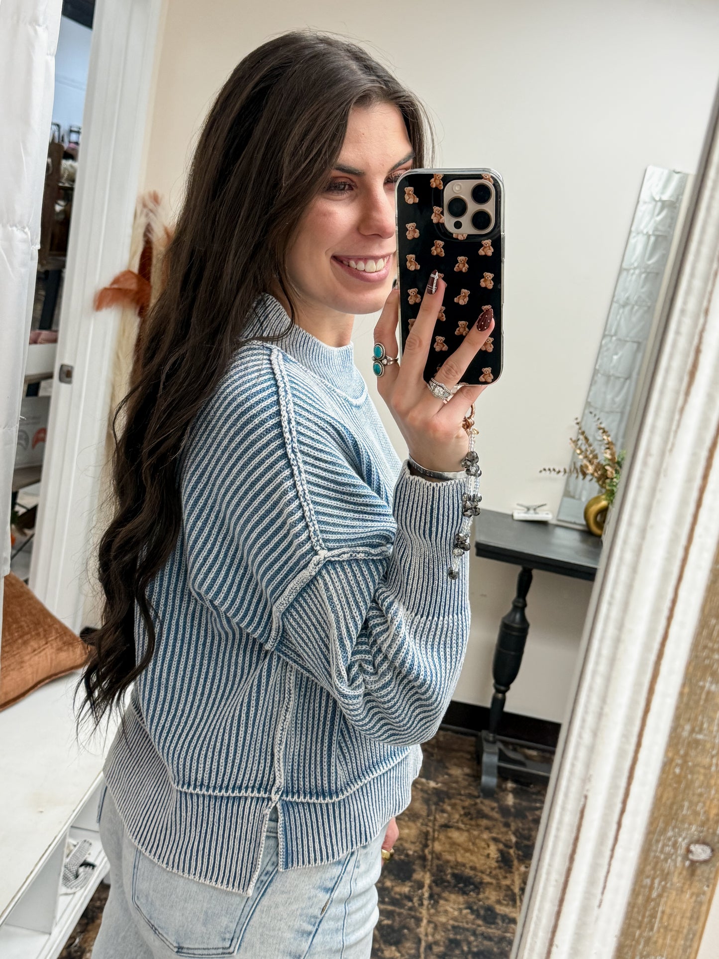 The Jolene Sweater - Dusty Blue