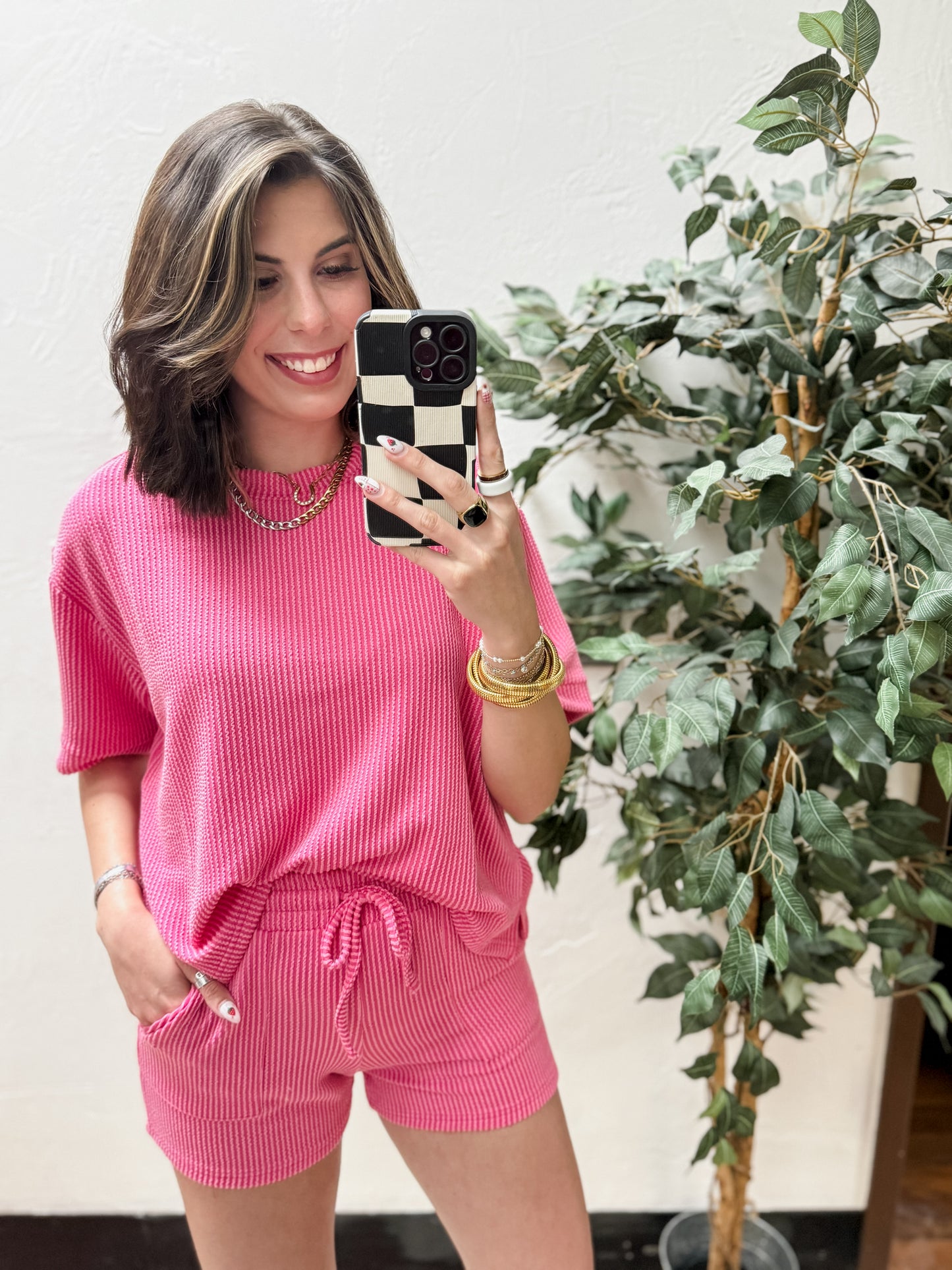 The Everleigh Corded Set - Fuchsia