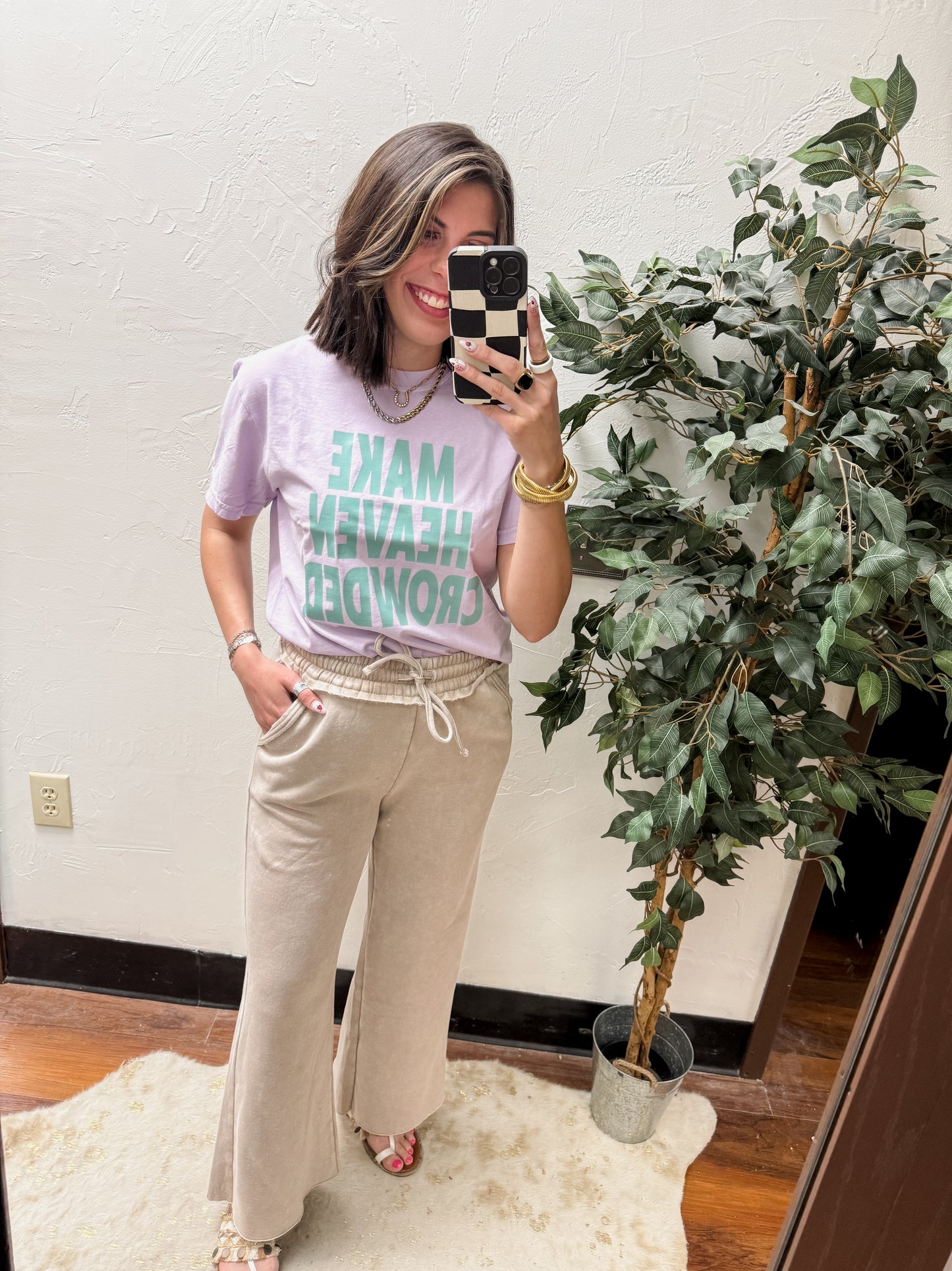 CURVY - The Cambree Palazzo Sweatpants - Ash Mocha