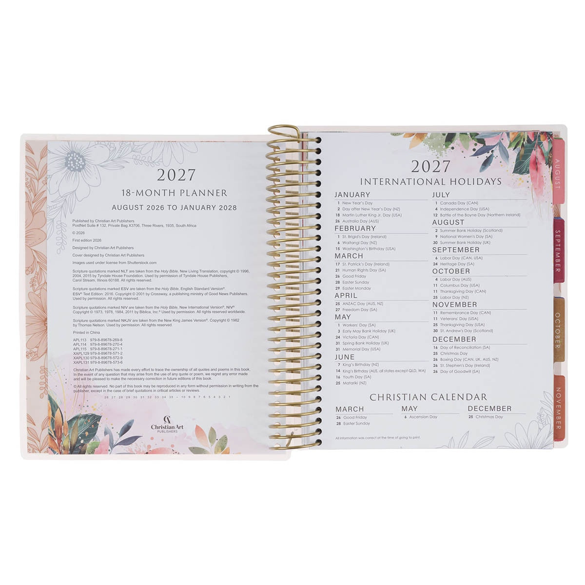 2027 Strength and Dignity 18-Month Spiral Planner - Proverbs 31:25