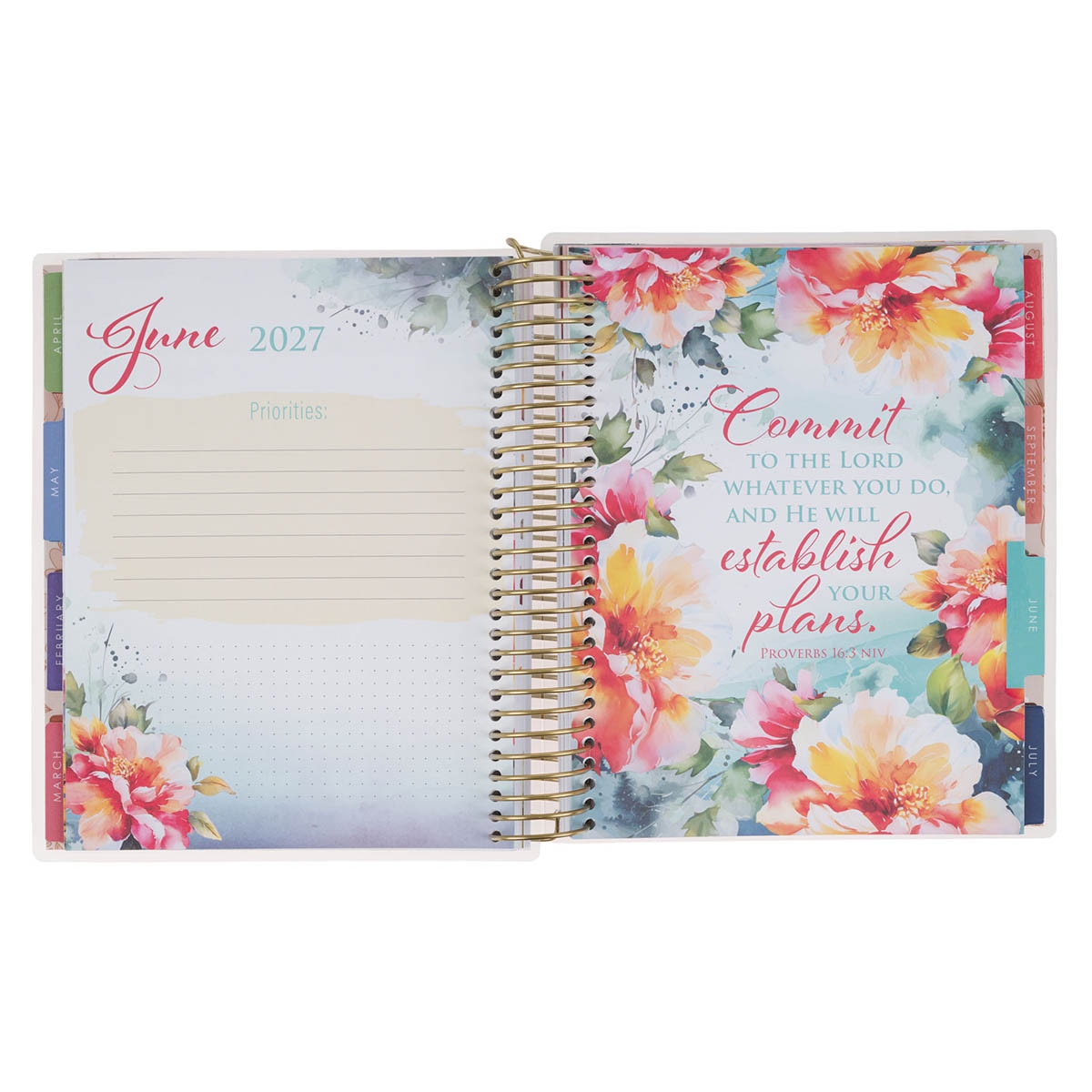 2027 Strength and Dignity 18-Month Spiral Planner - Proverbs 31:25