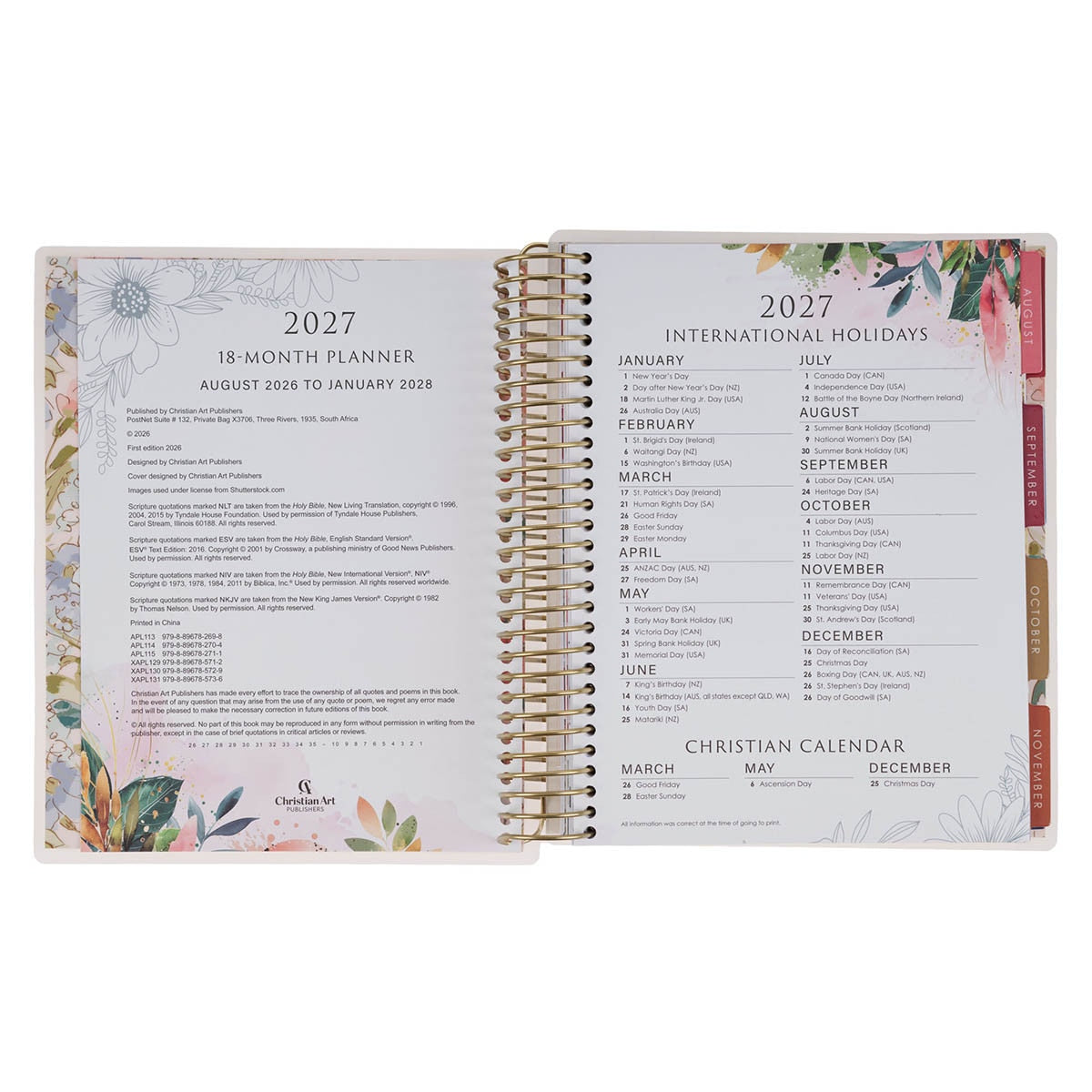 2027 Pray More Worry Less 18-Month Spiral Planner
