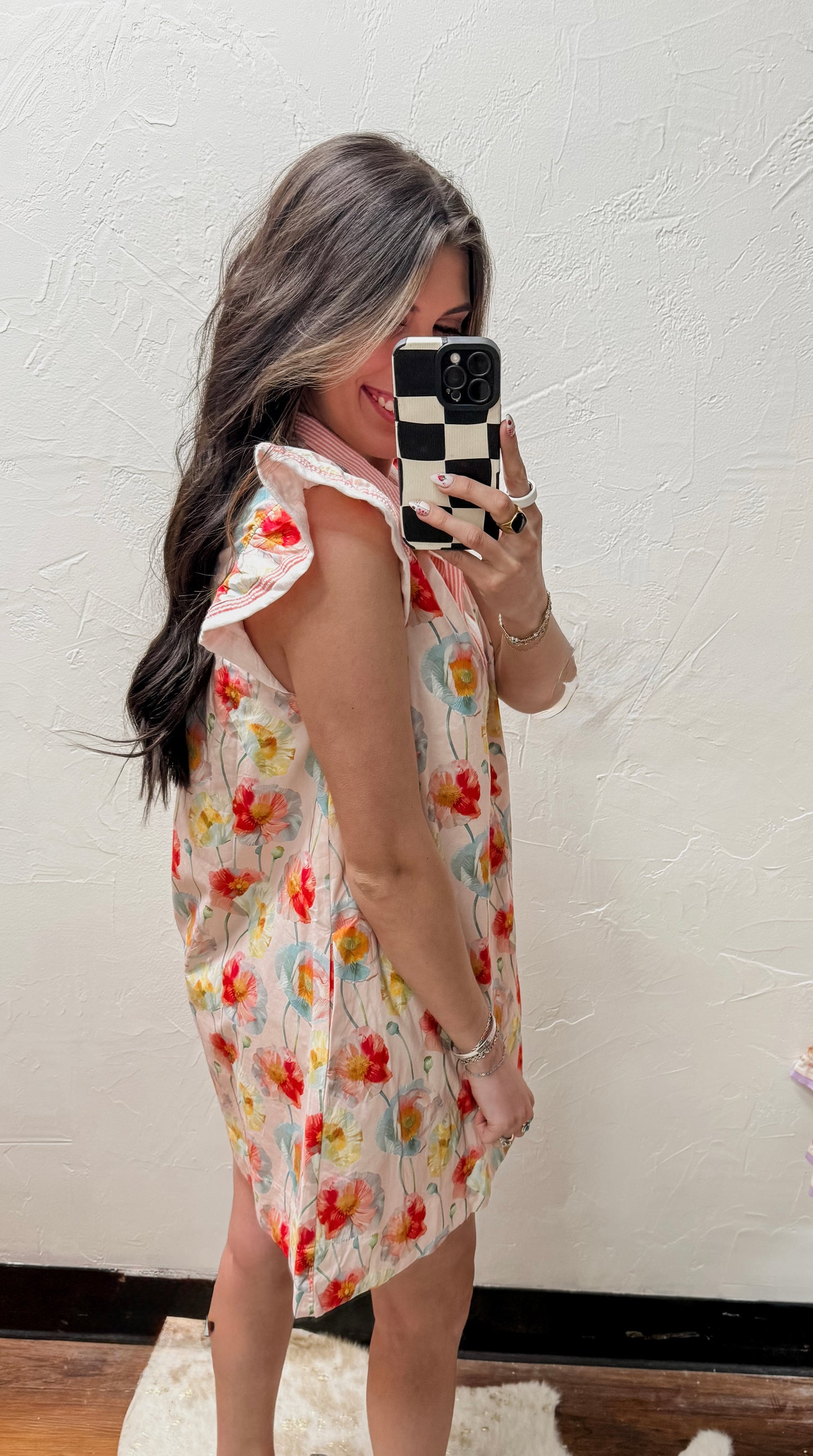 The Poppy Ruffled Cap Sleeve Floral Dress