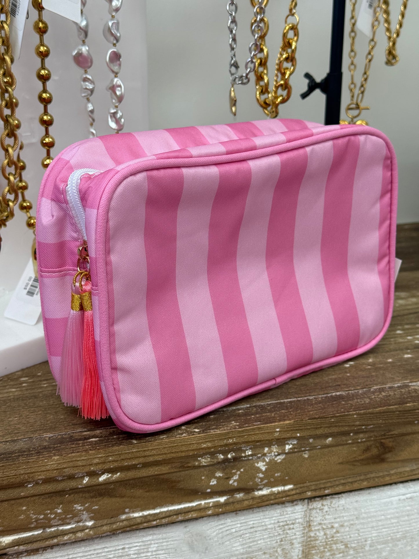 The Preston Striped Pouch - Pink