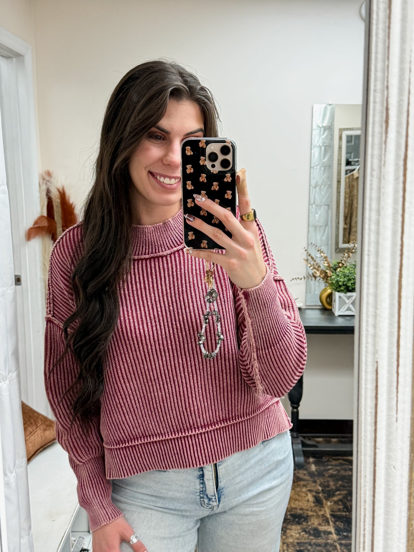 The Jolene Sweater - Cabernet