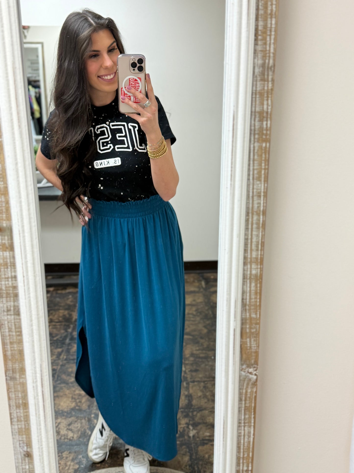 The Amara Maxi Skirt - Teal - CURVY