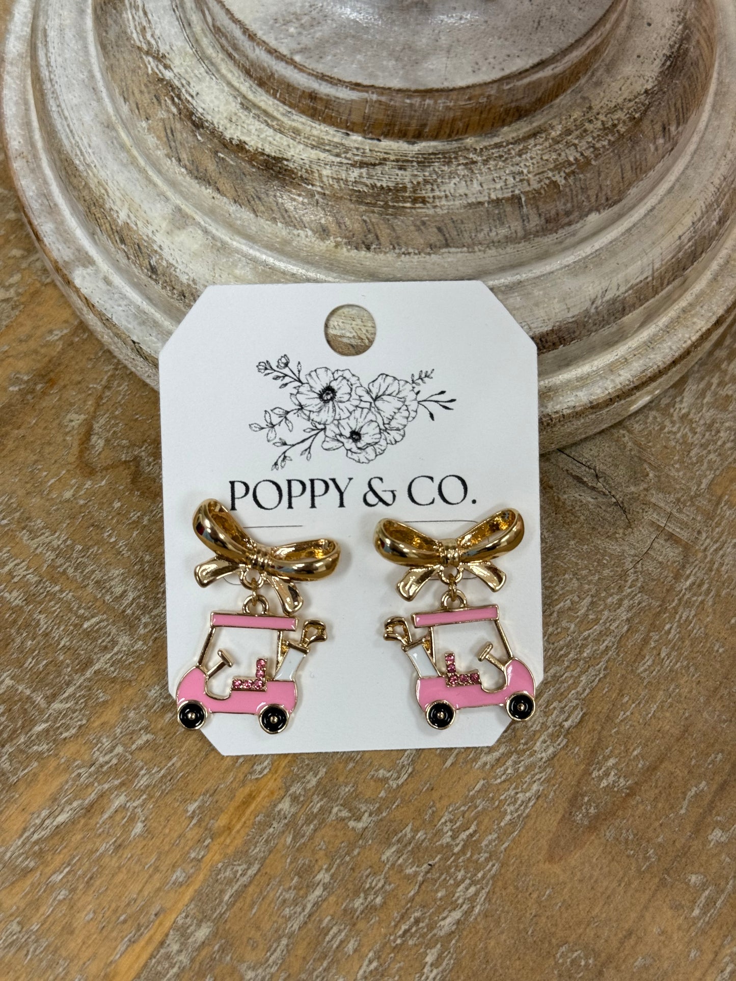 The Pink Golf Cart Earrings
