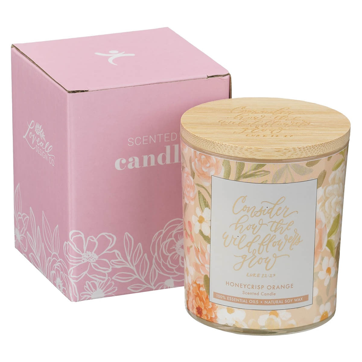 Consider The Wildflowers Honeycrisp Orange Scented Glass Jar Candle - Luke 12:27