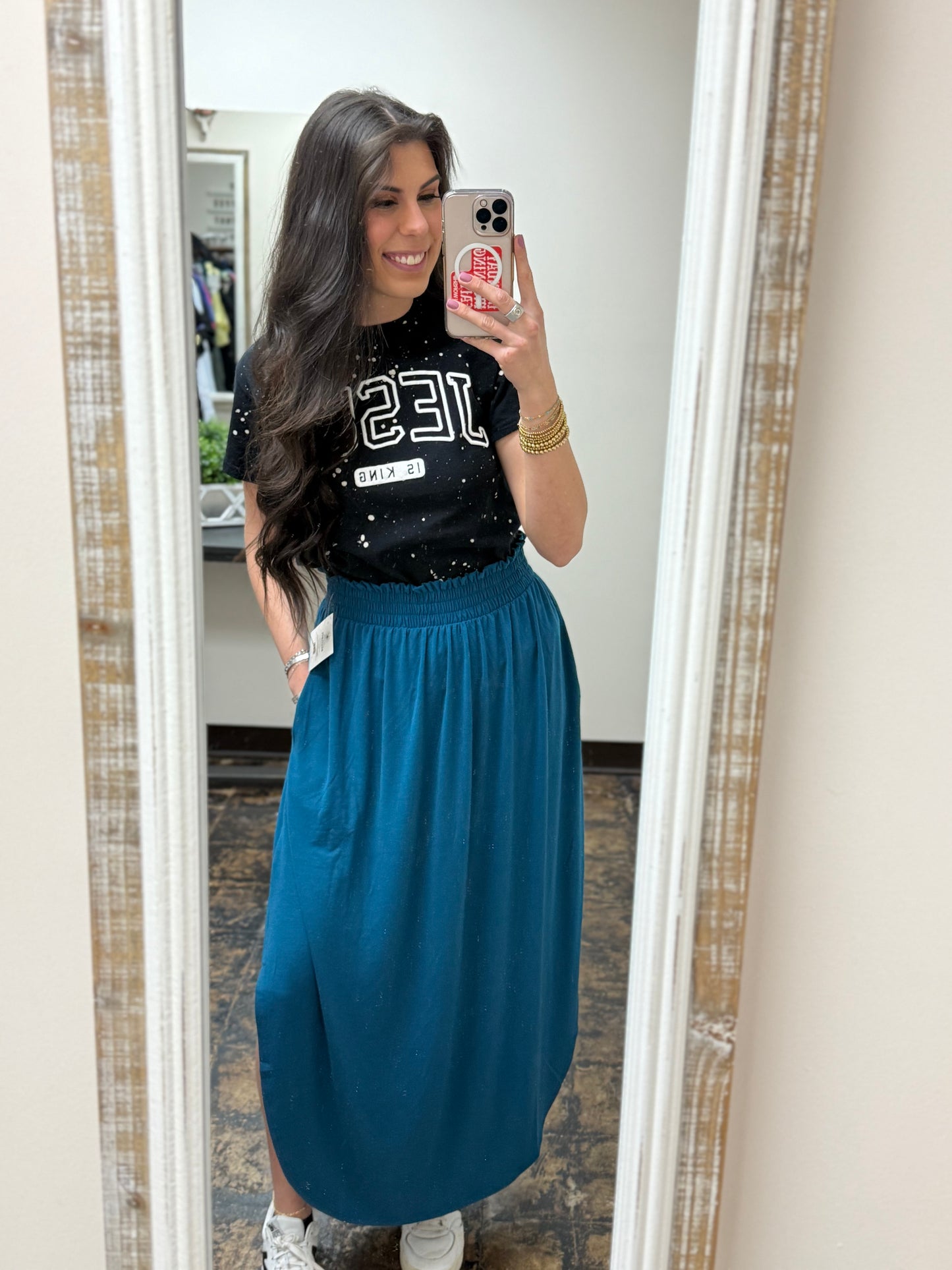 The Amara Maxi Skirt - Teal - CURVY