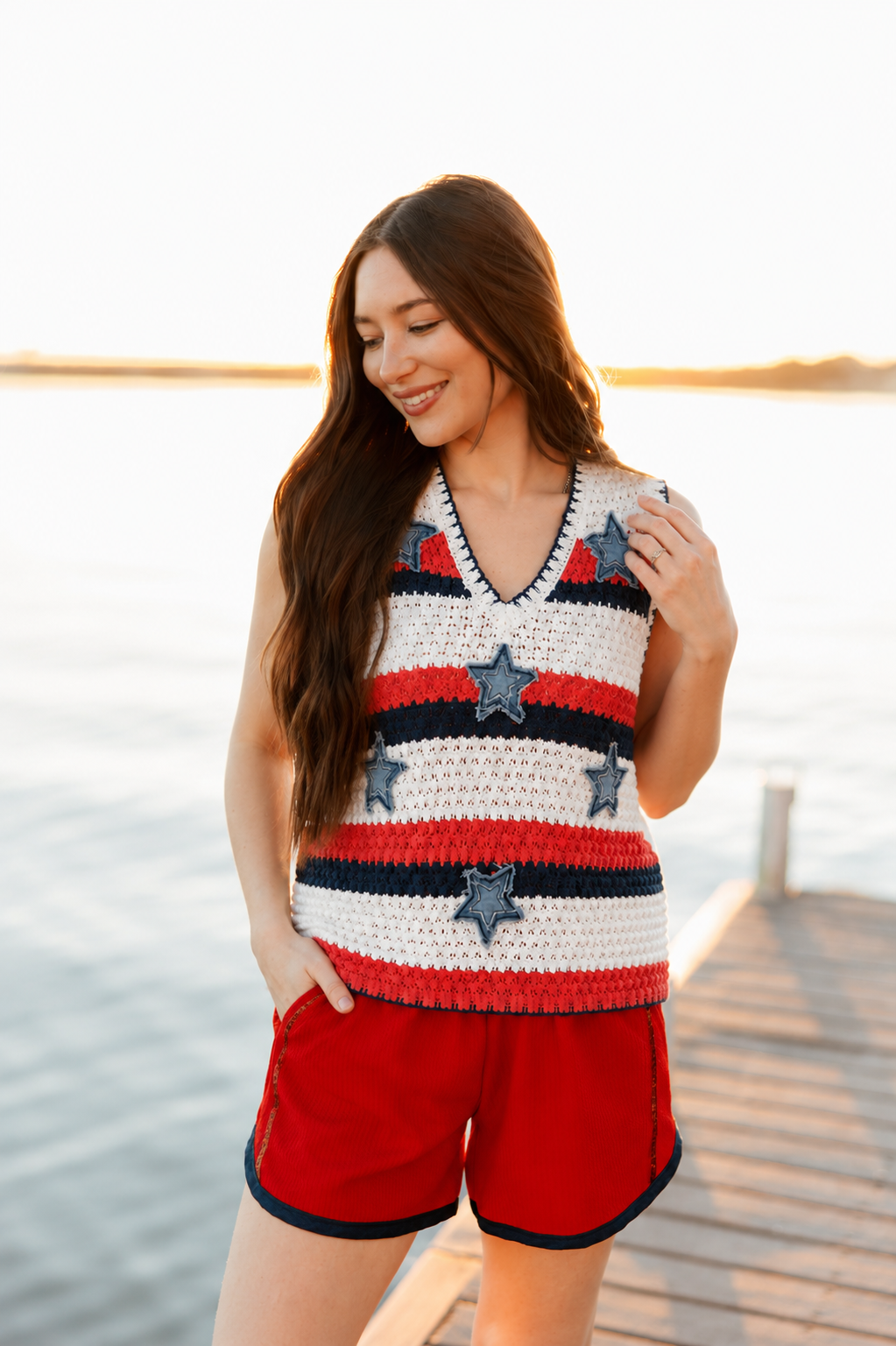 The Stars + Stripes Crochet Top