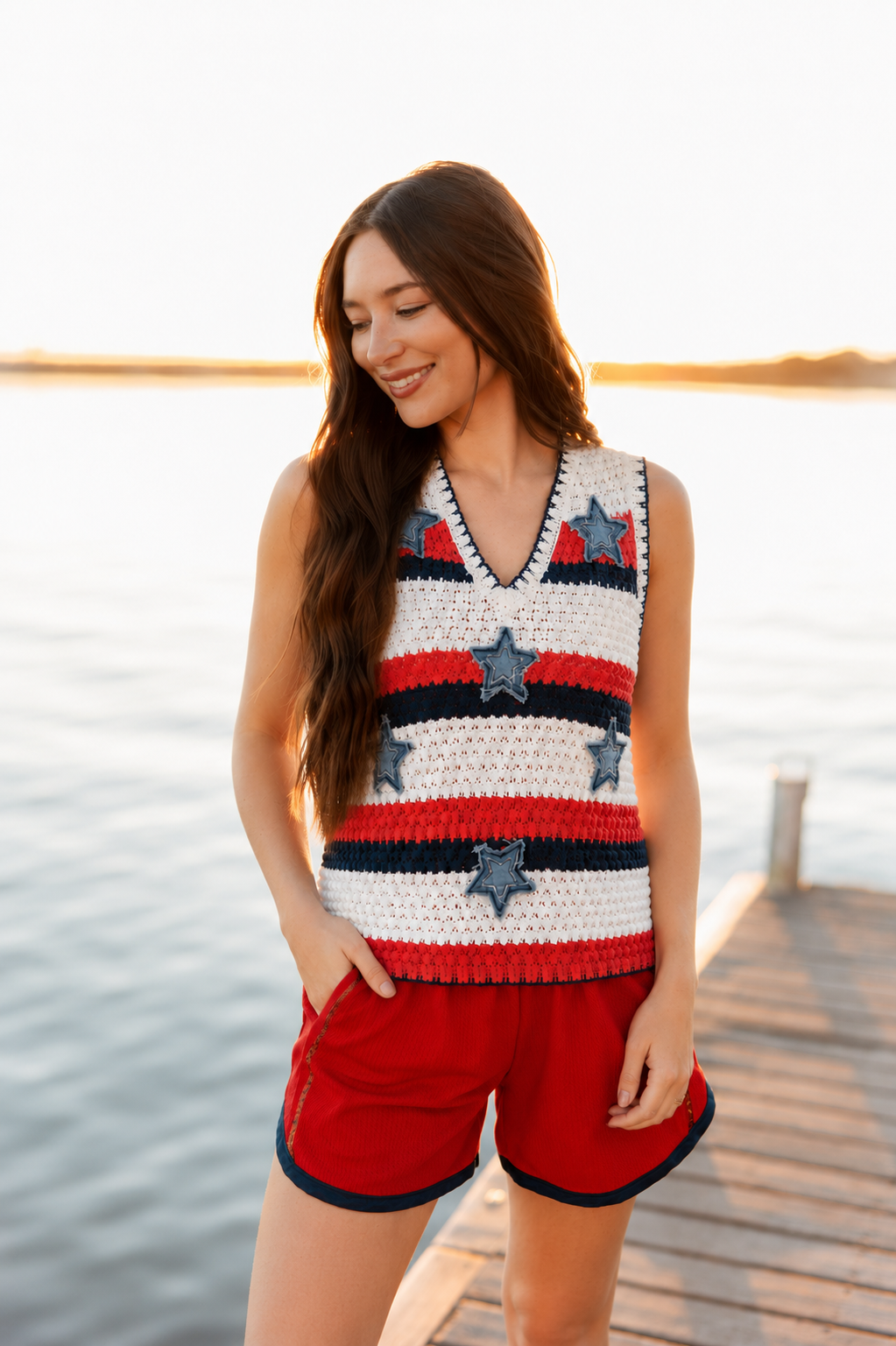 The Stars + Stripes Crochet Top