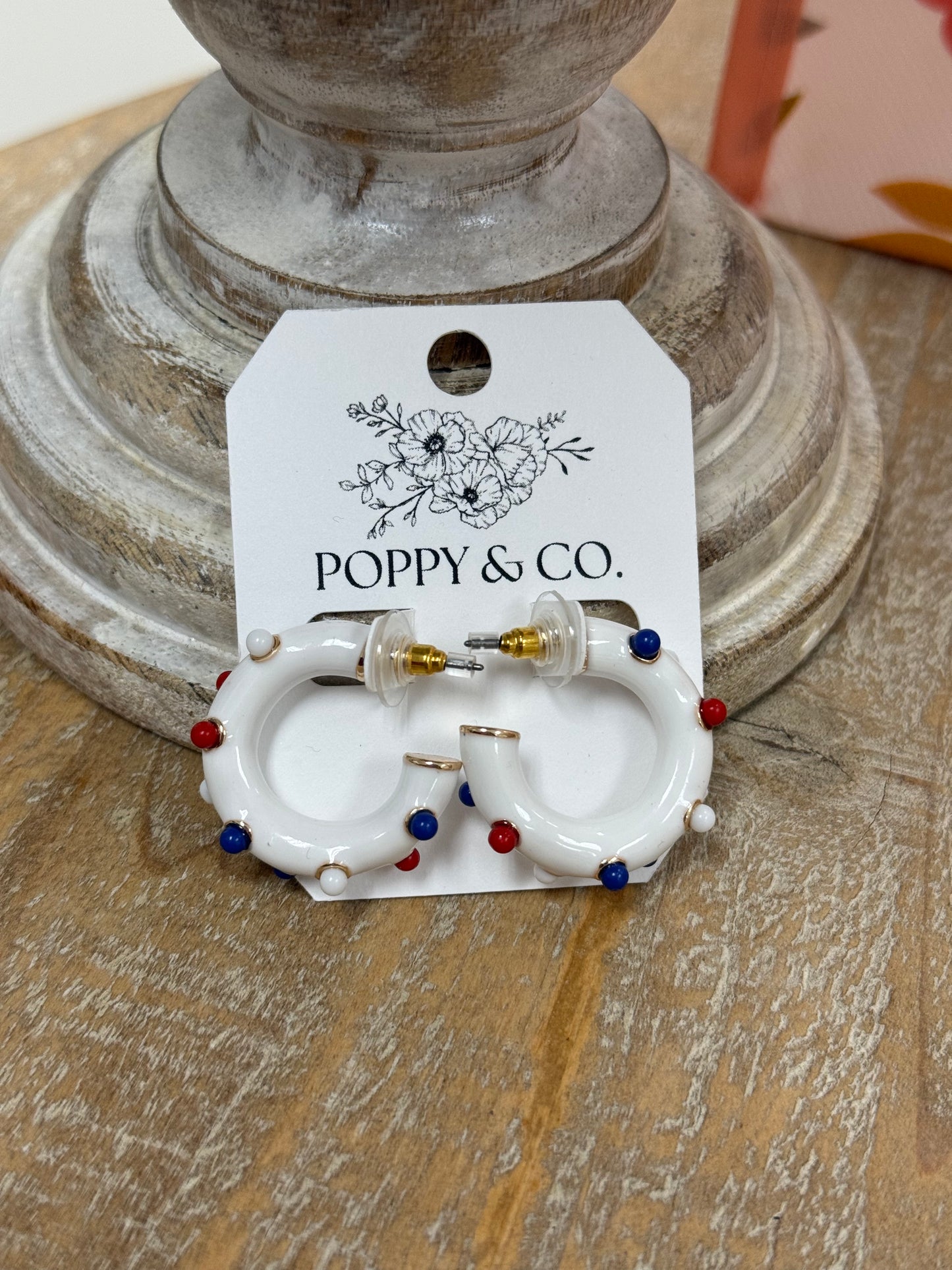 The Americana Small Hoops - White