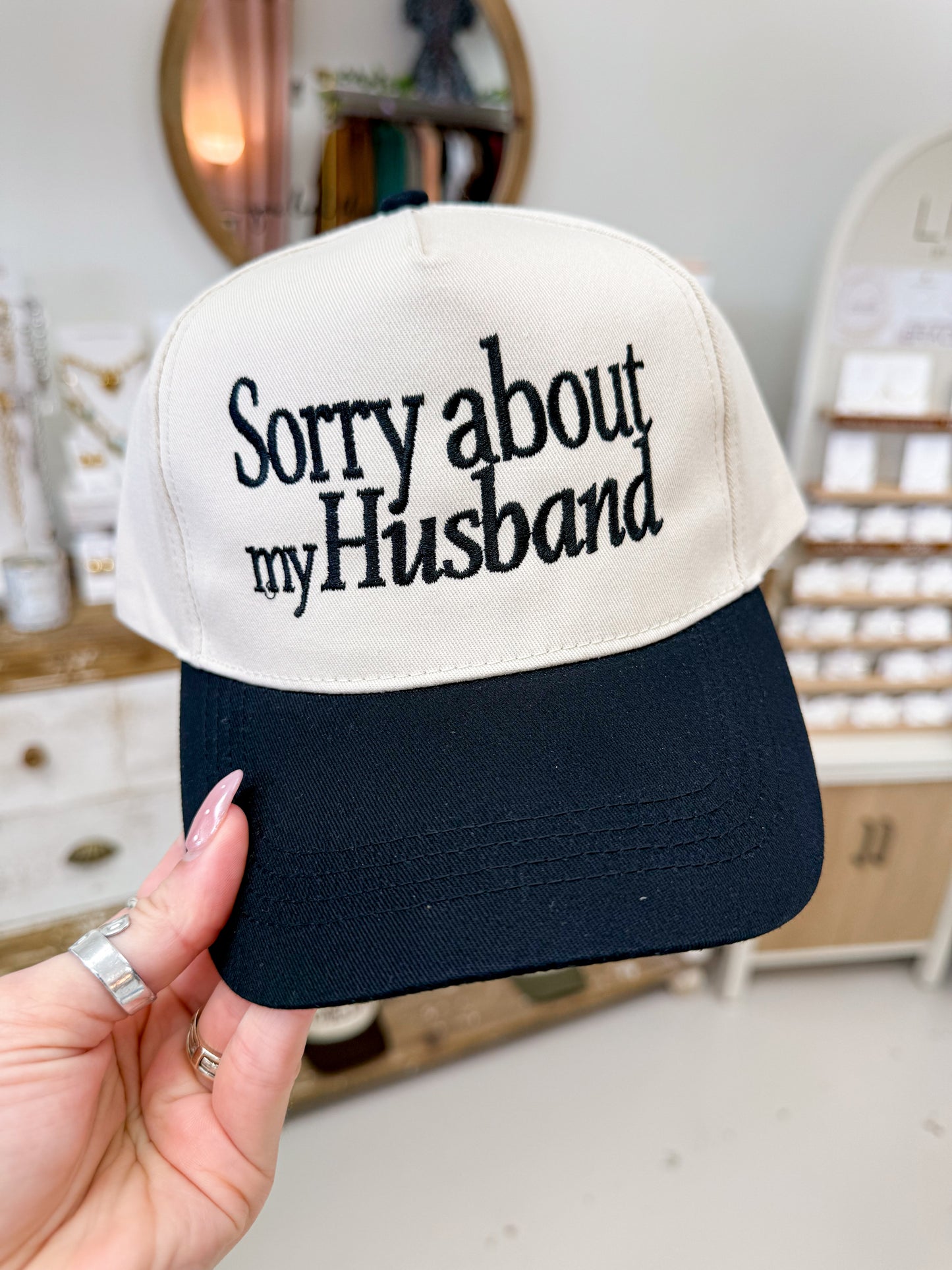 The Sorry About My Husband Hat - Black