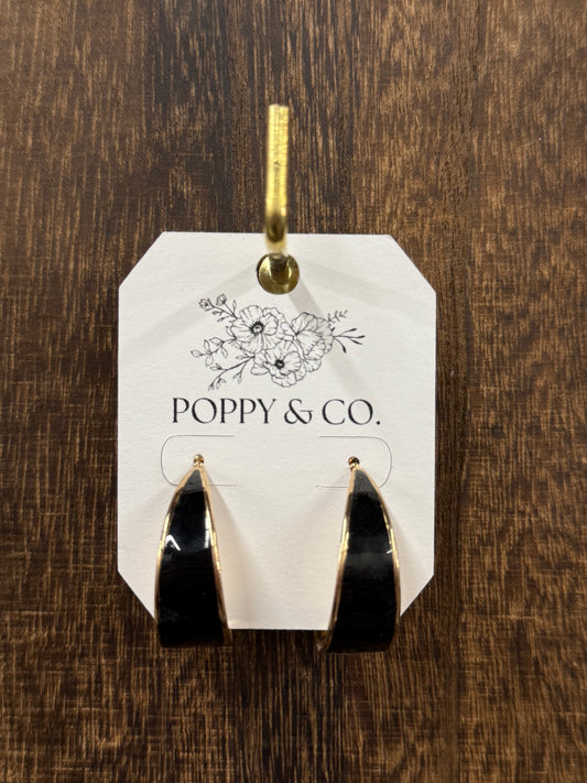 The Luci Earrings - Black/Gold