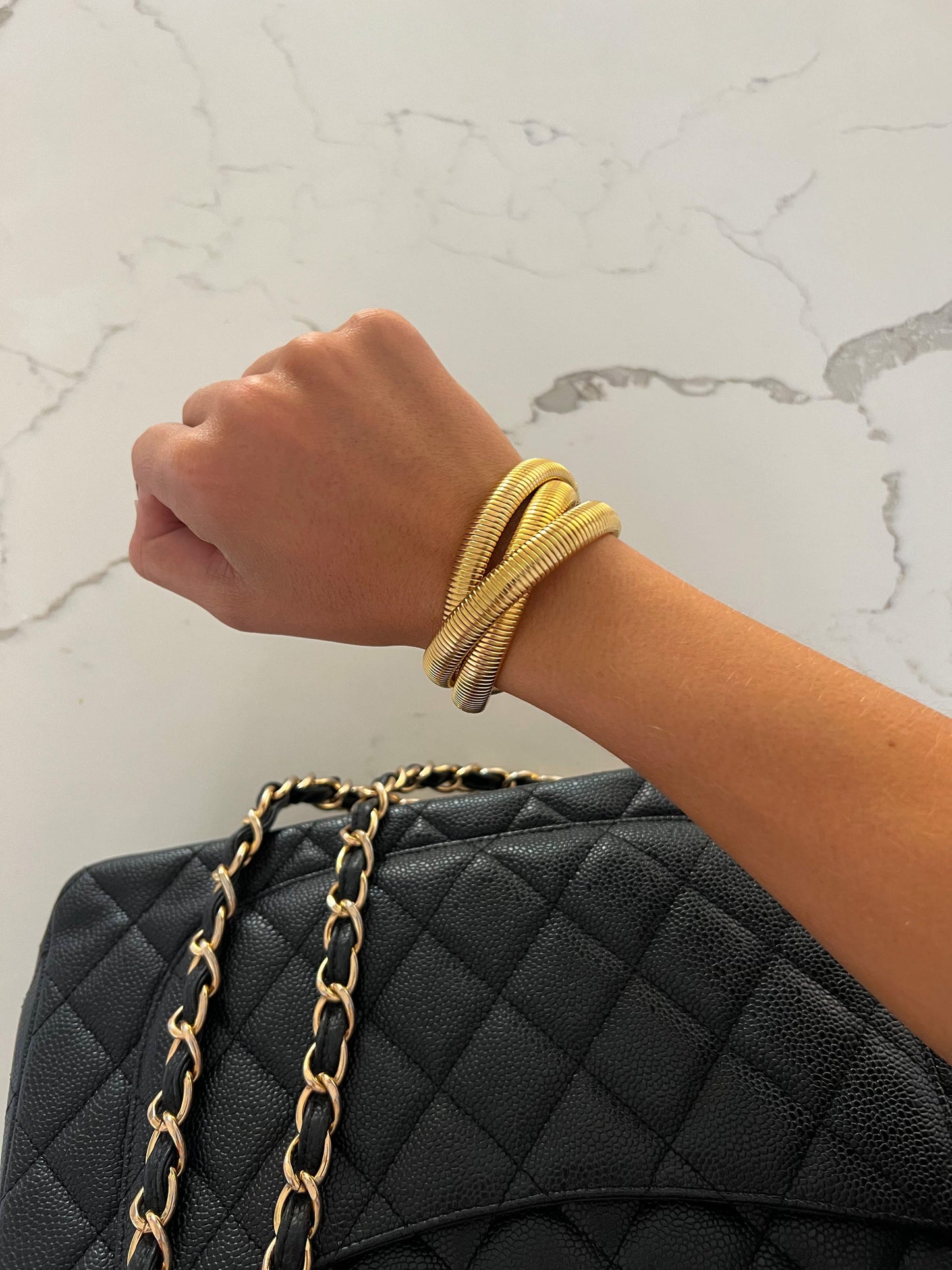 CHANSUTTPEARLS - The Triple Emma Bracelet - Gold
