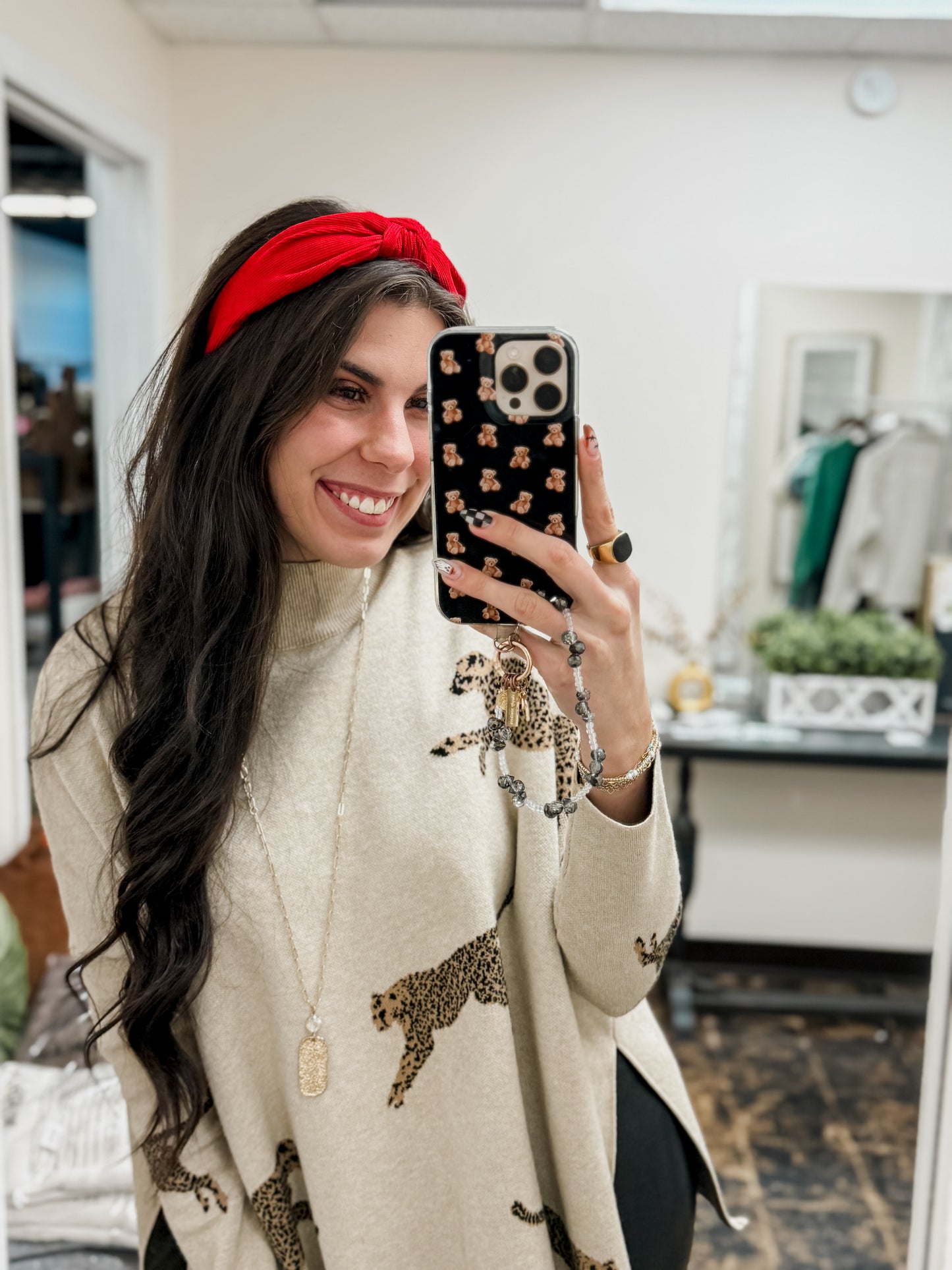 The Cory Knotted Corduroy Headband - Red