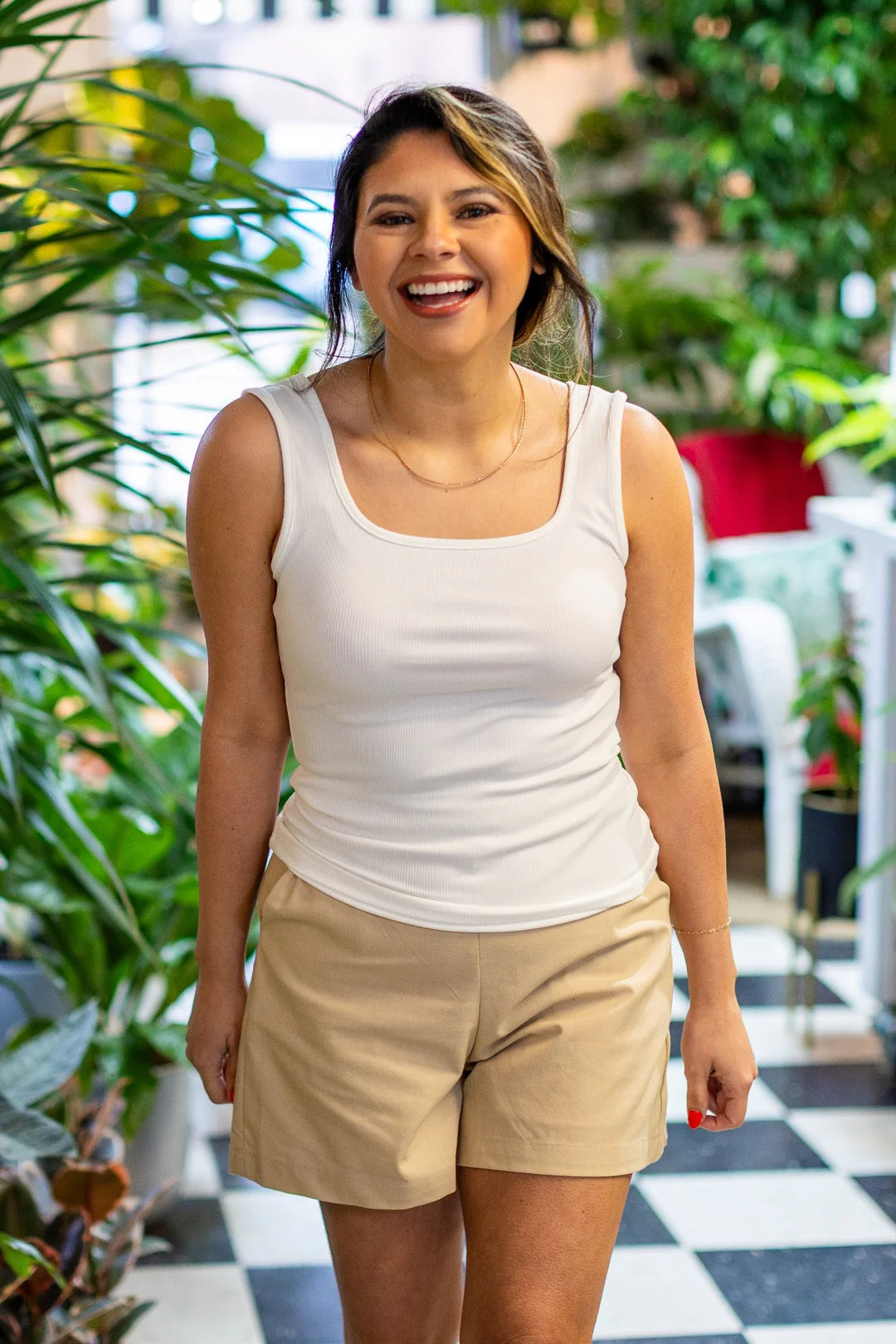 The Bella Ribbed Tank Top - White