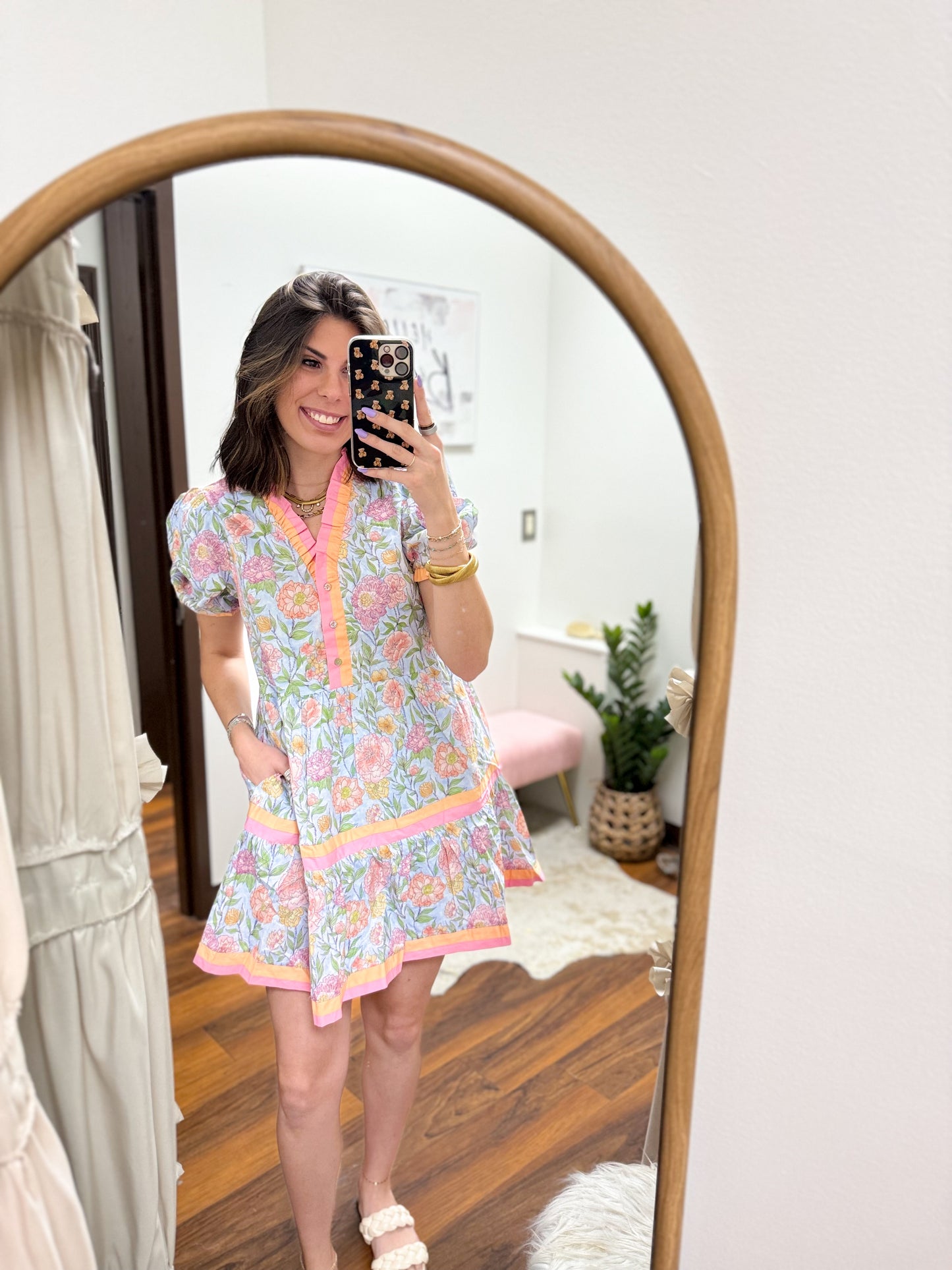 The Penny Floral Dress - Sky Blue