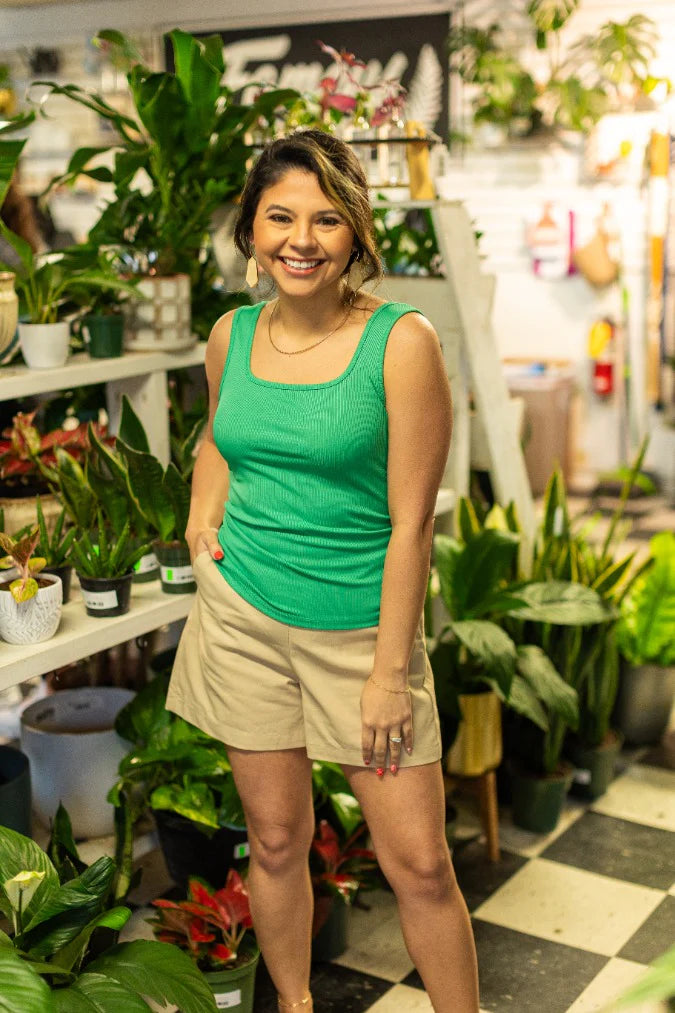 FINAL SALE - The Bella Ribbed Tank Top - Green