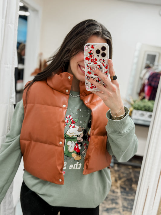 FINAL SALE - Simply Southern - Leather Vest - Sepia