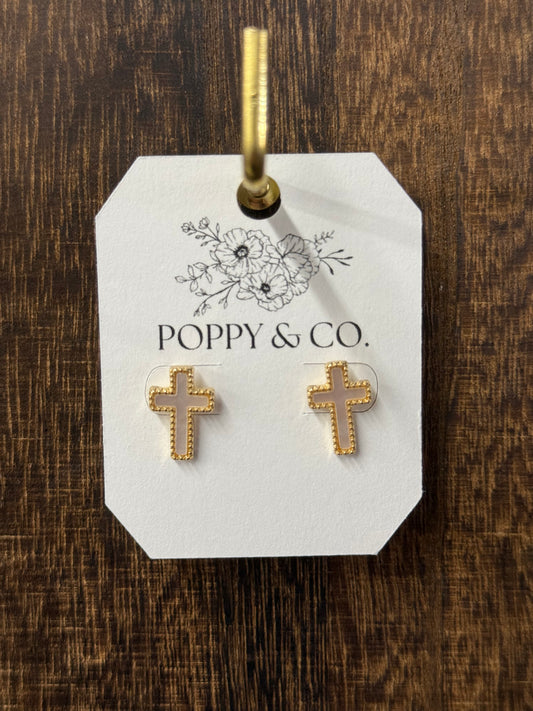 The Keri Earrings - White/Gold