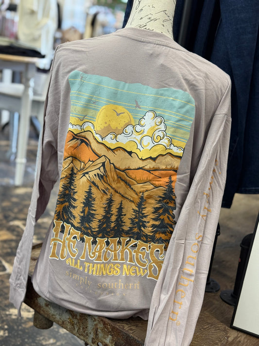 Simply Southern - He Makes All Things New Long Sleeve Tee - 2025