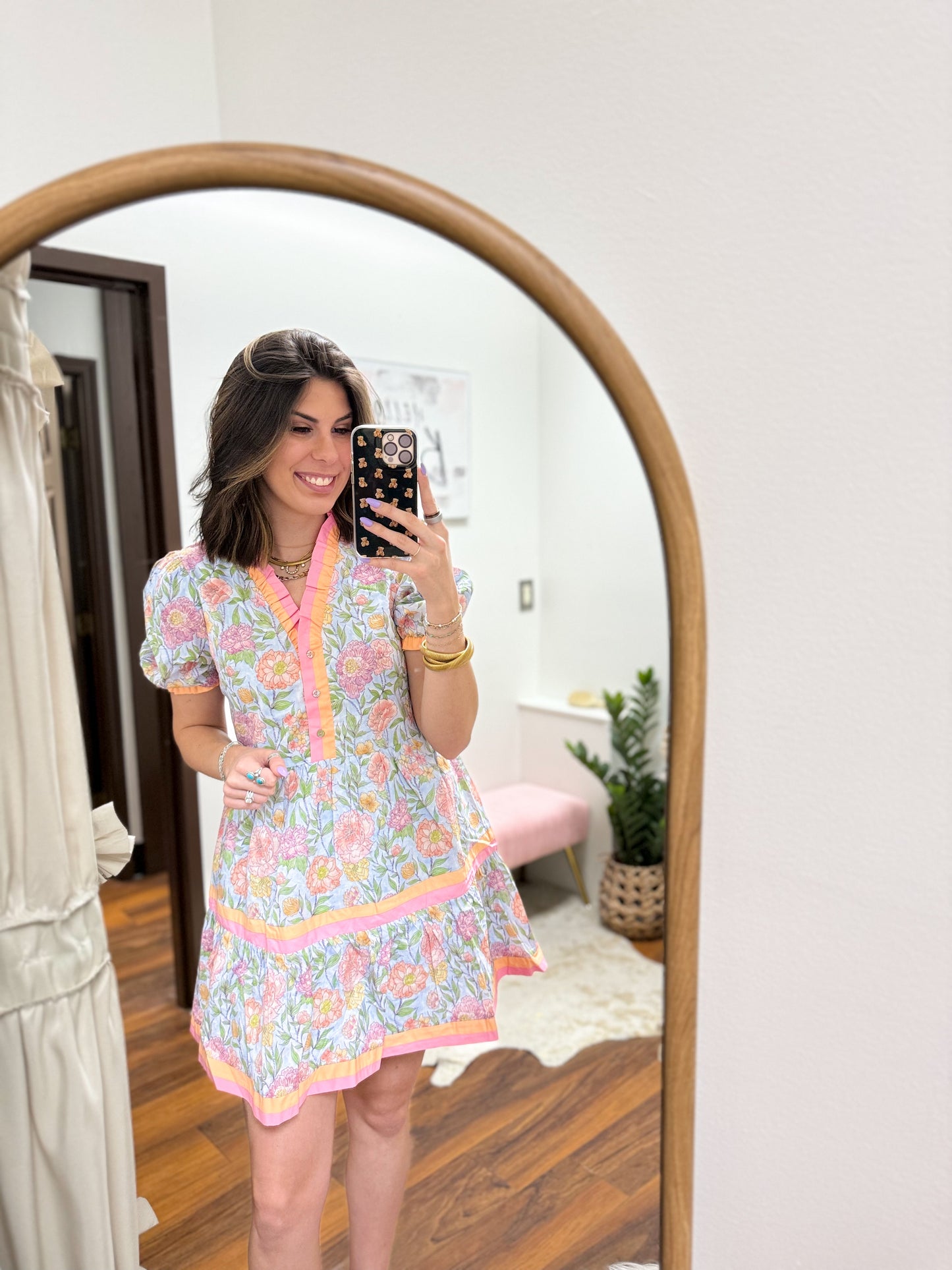The Penny Floral Dress - Sky Blue