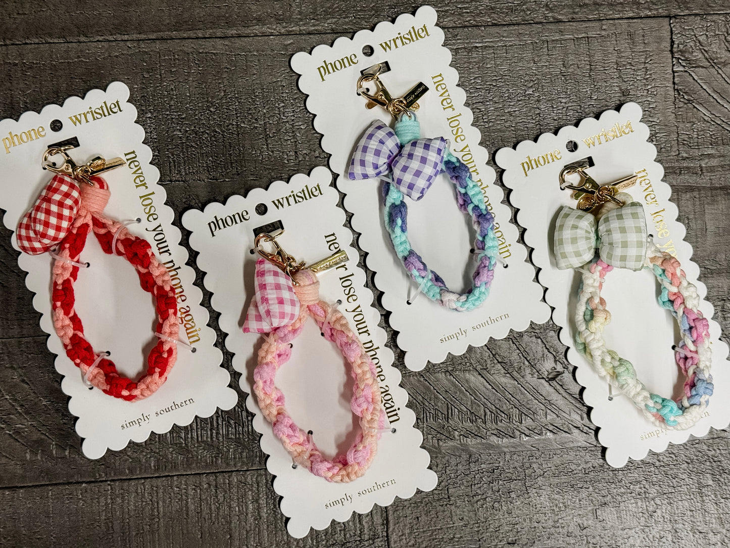 Simply Southern - Macrame Bow Phone Wristlet- ASST COLORS - 2025