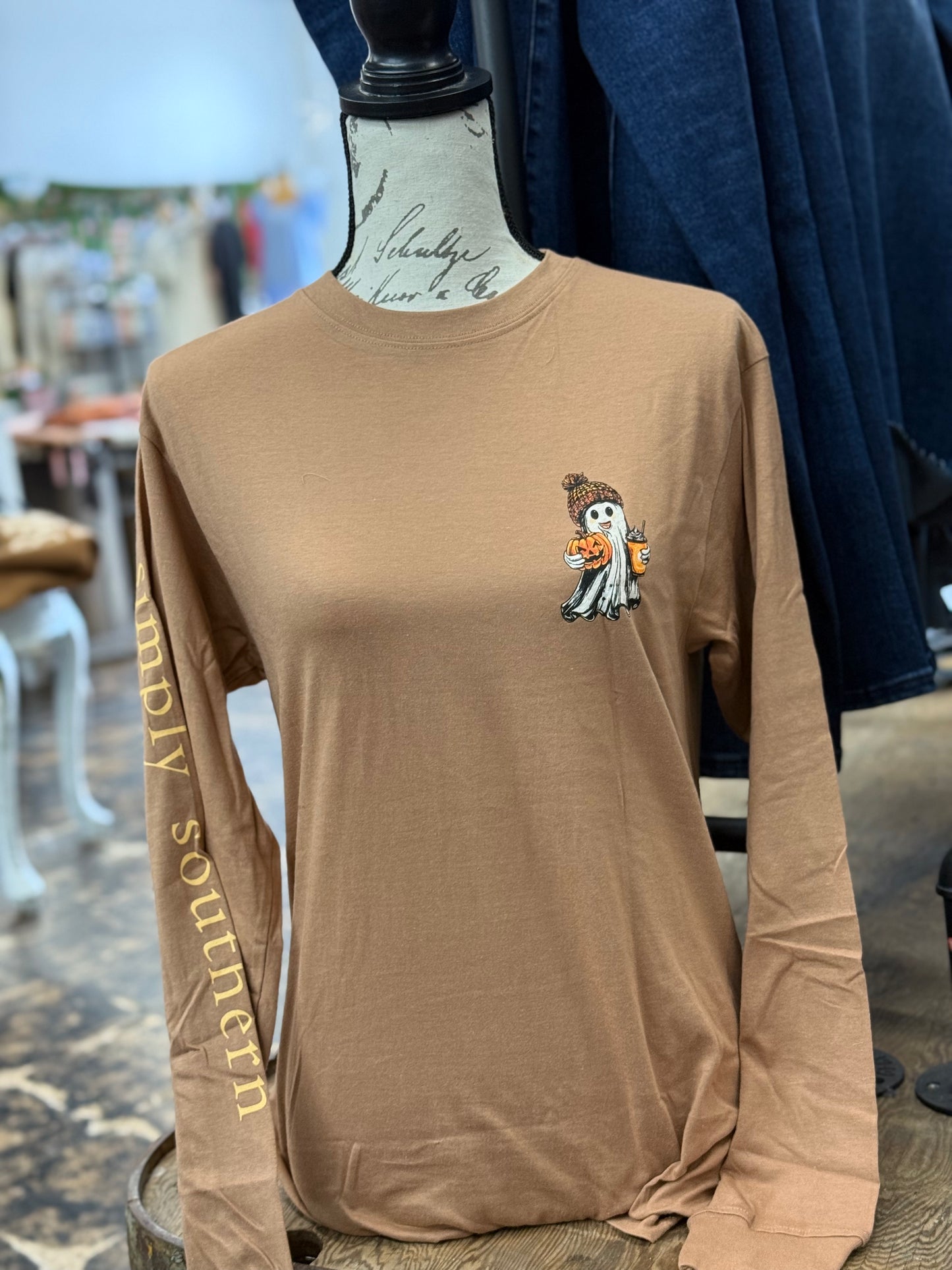 Simply Southern - Too Cute To Spook Ghost Long Sleeve Tee - 2025