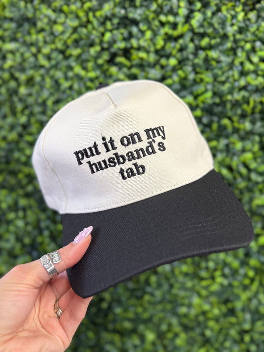 The Put It On My Husband's Tab Hat - Black