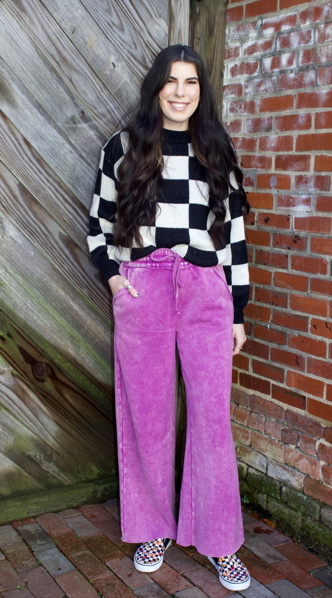 The Cambree Palazzo Sweatpants - Plum