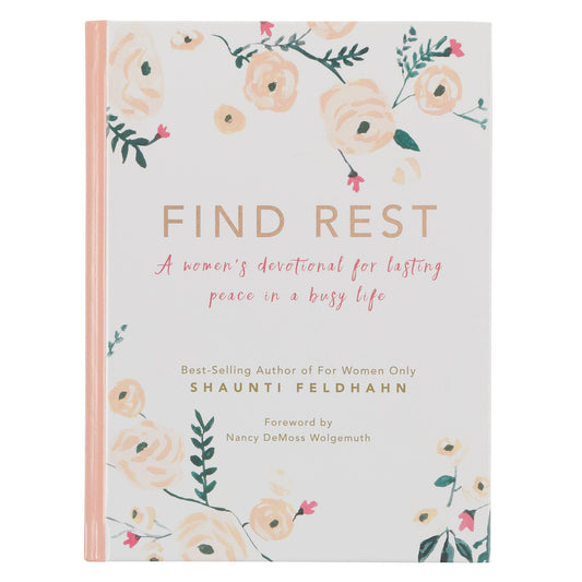 Find Rest Pink Floral Hardcover Devotional