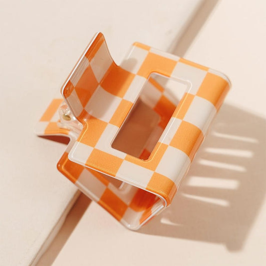 The Katia Hair Clip - Orange/White