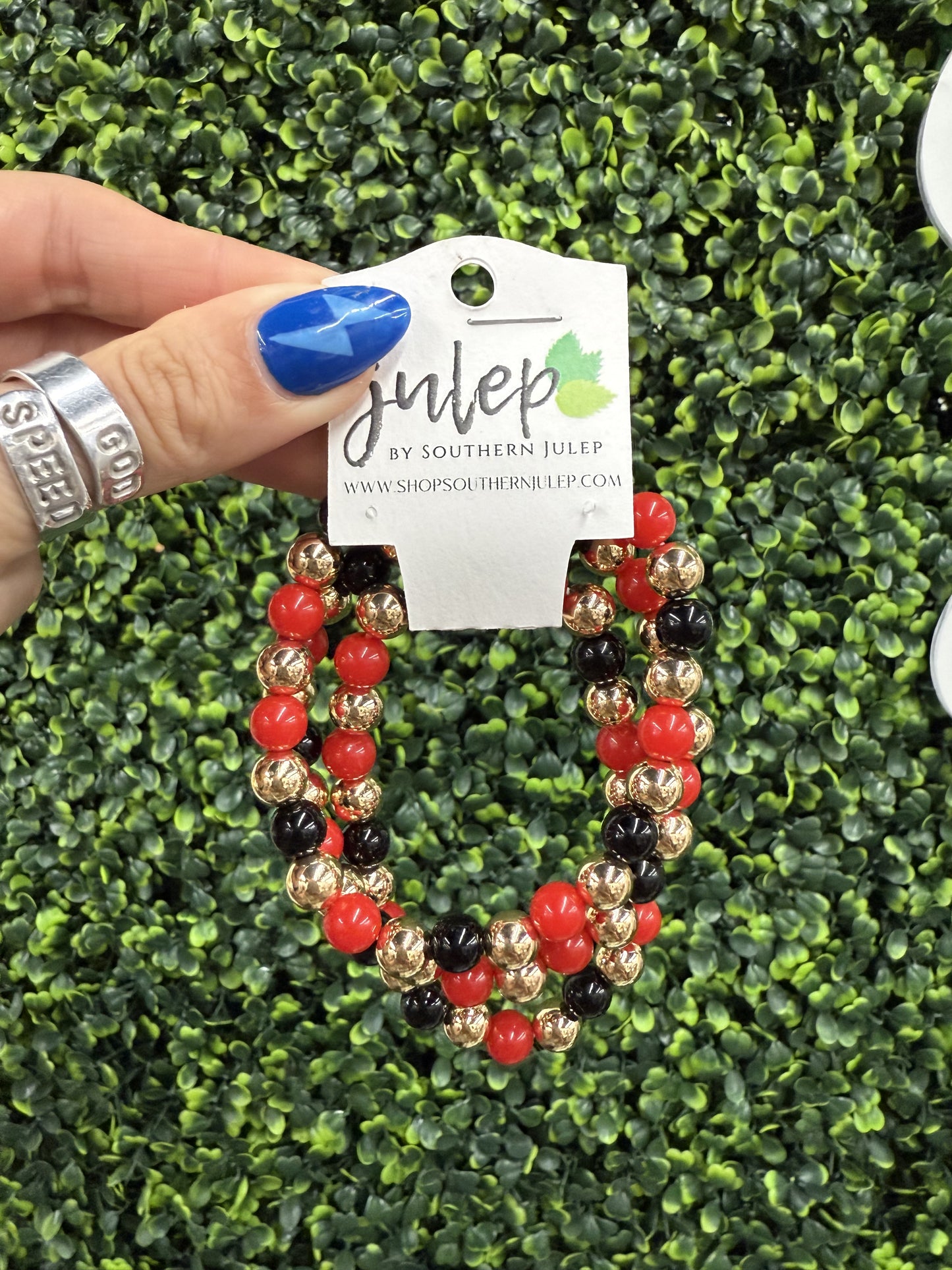 The Gameday Bracelet Stack - Red/Black