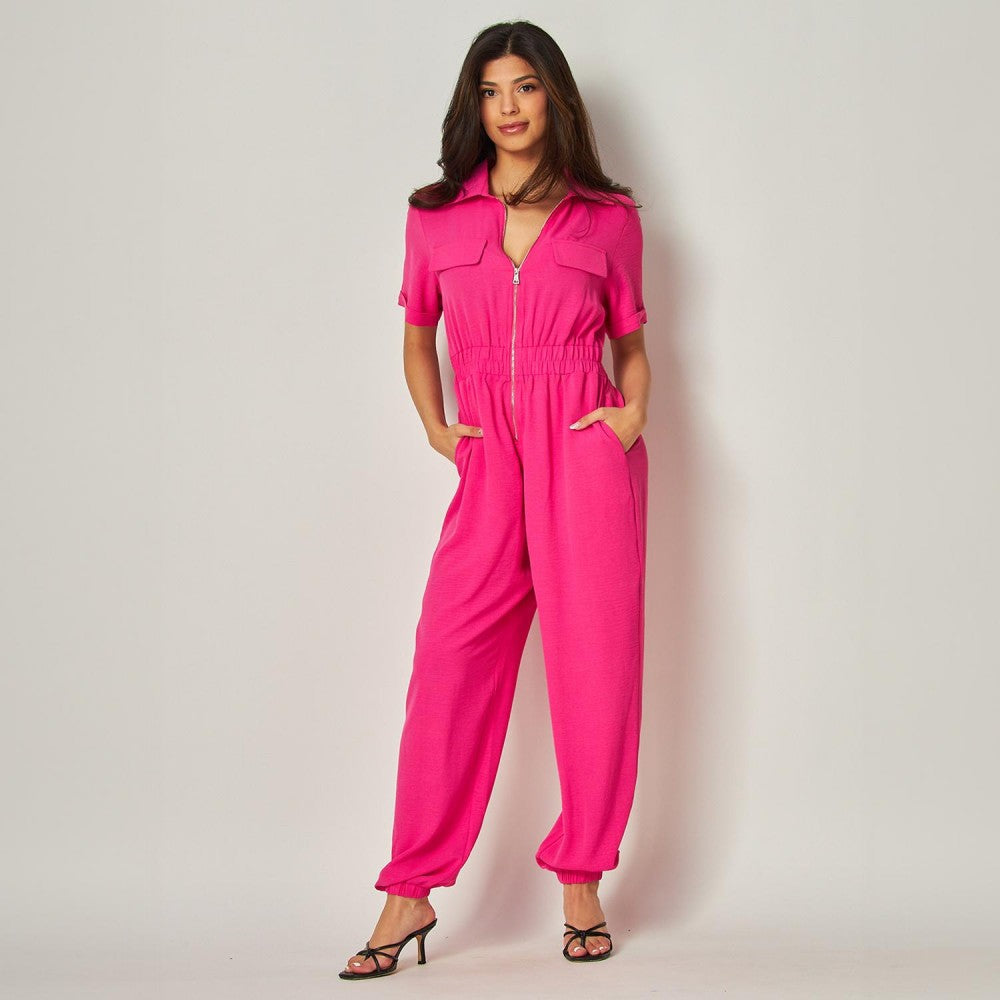 FINAL SALE - The Hartley Jumpsuit - Fuchsia