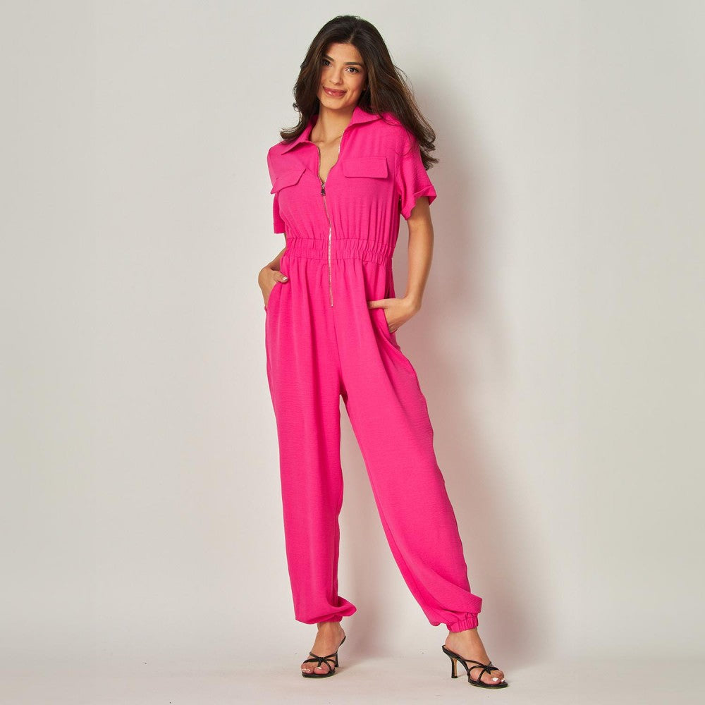 FINAL SALE - The Hartley Jumpsuit - Fuchsia