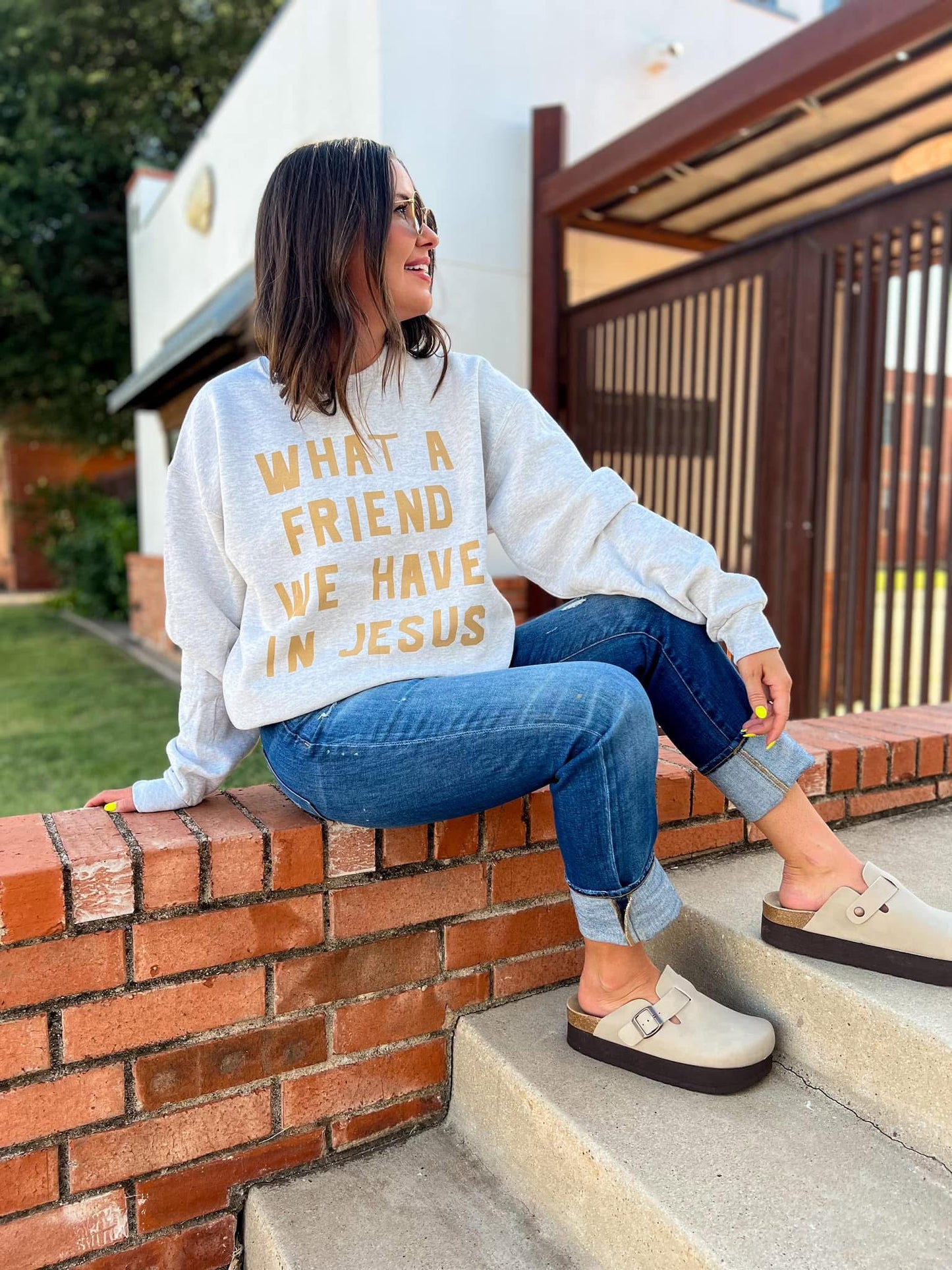 The What a Friend We Have in Jesus Sweatshirt - Grey