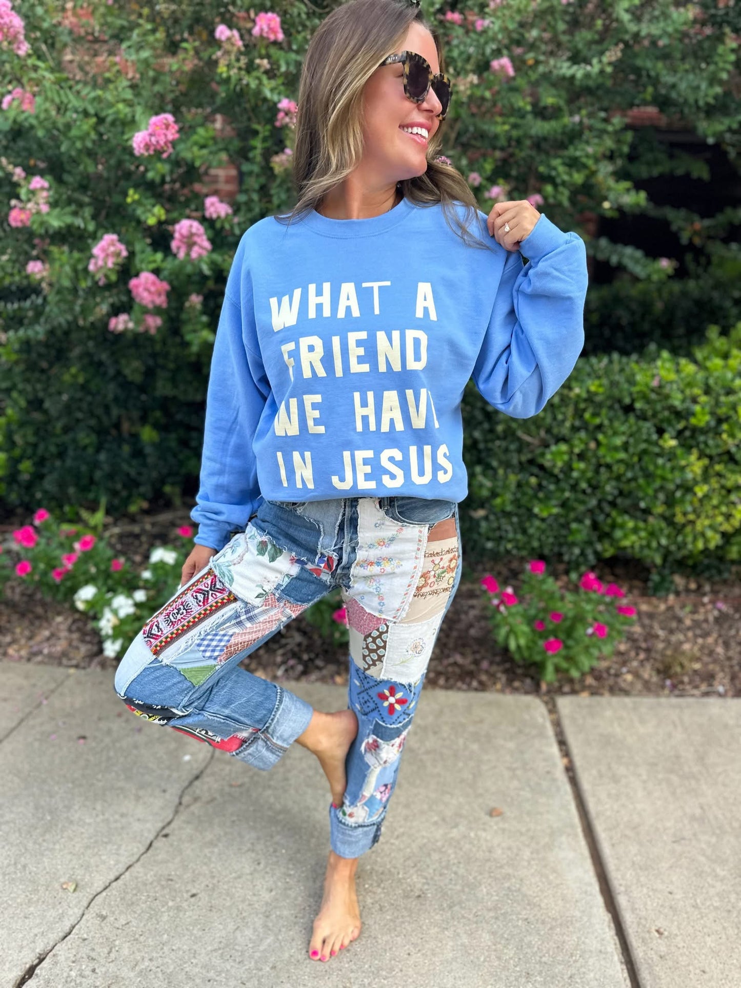 The What a Friend We Have in Jesus Sweatshirt - Blue