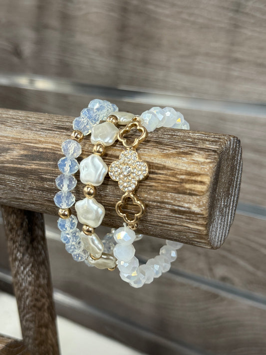 The Gianna Bracelet Stack - White