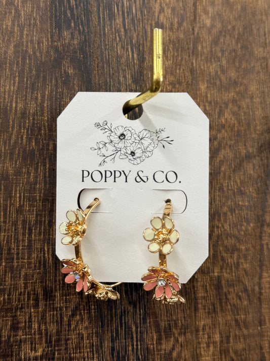 The Maella Earrings - Pink/Ivory