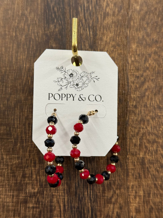 The Saige Earrings - Red/Black
