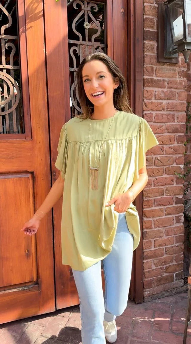 FINAL SALE - The Justine Top - Sage