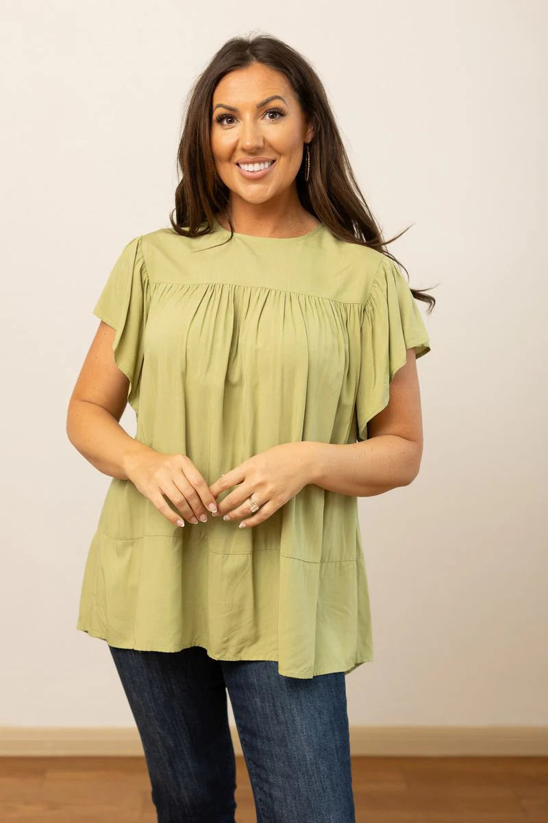 FINAL SALE - The Justine Top - Sage