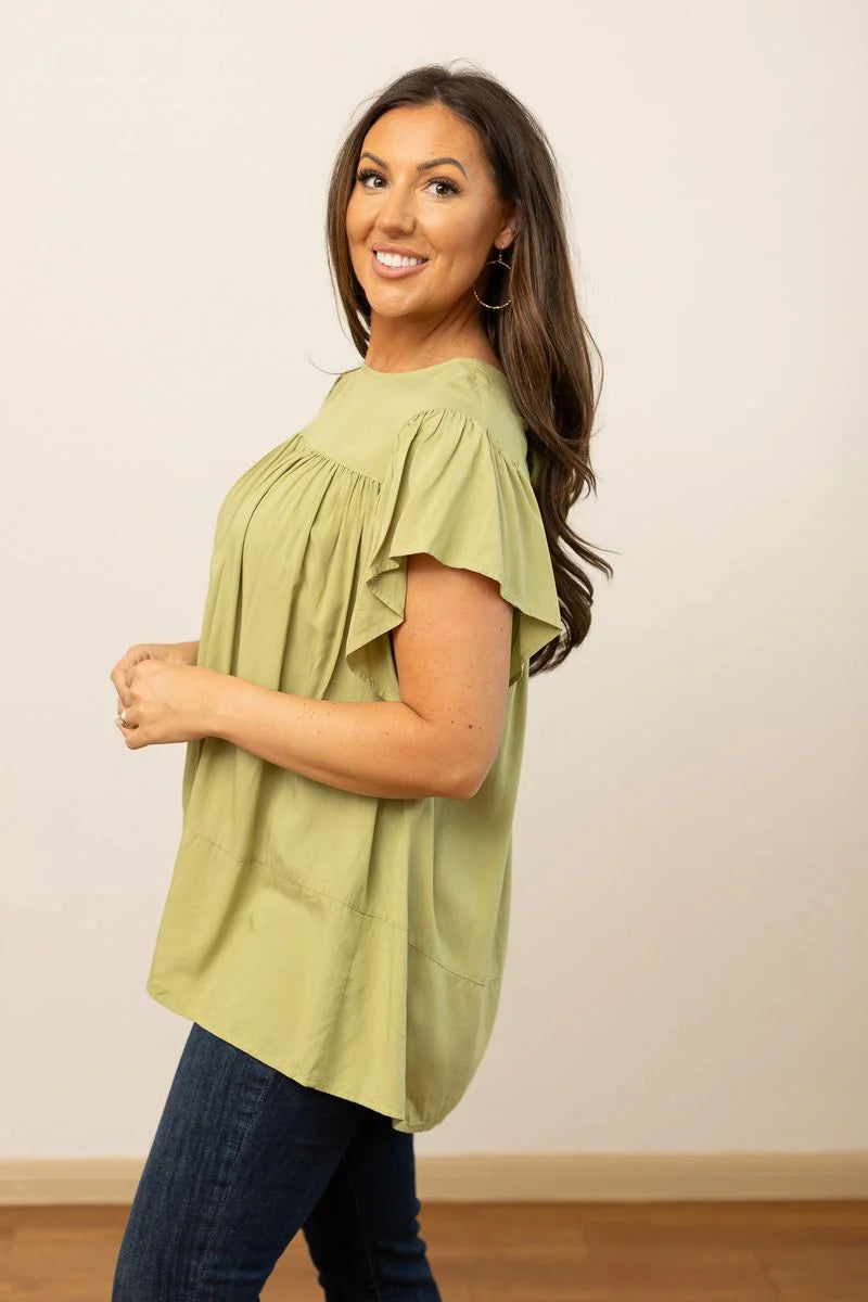 FINAL SALE - The Justine Top - Sage