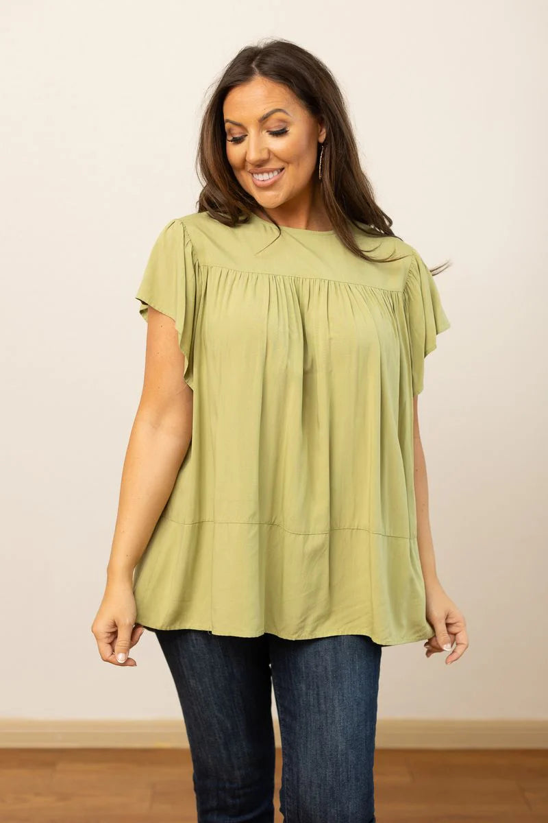 FINAL SALE - The Justine Top - Sage