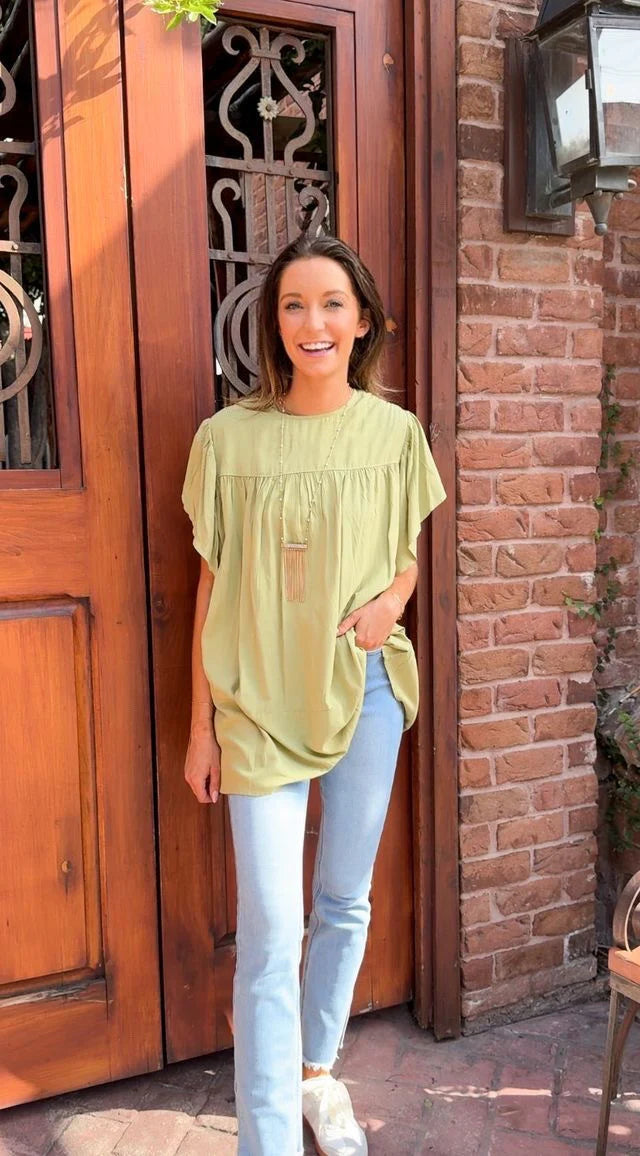 FINAL SALE - The Justine Top - Sage